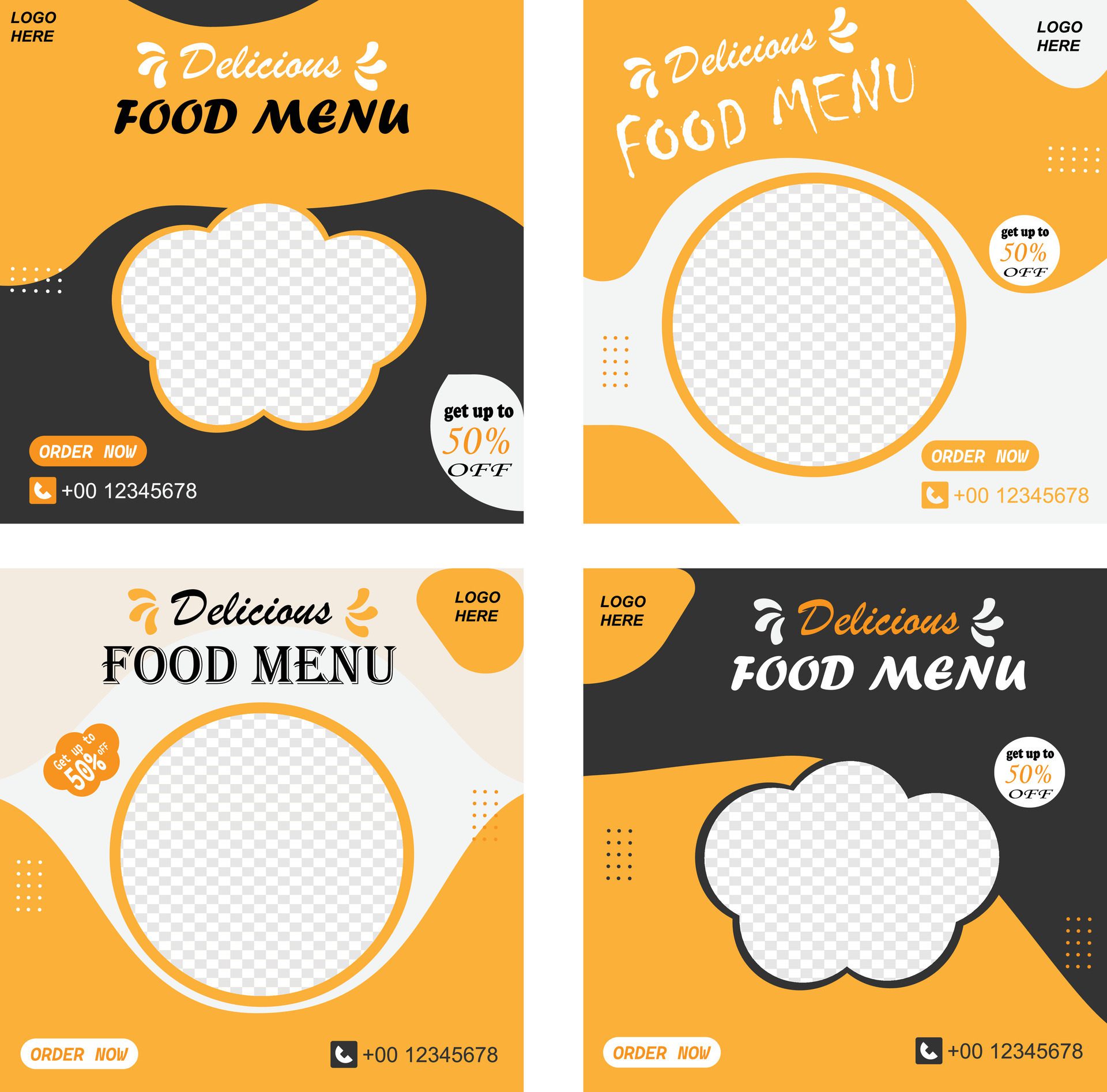 Modern Restaurant Banner or social media food banner template. Fully Editable and free template Free Vector