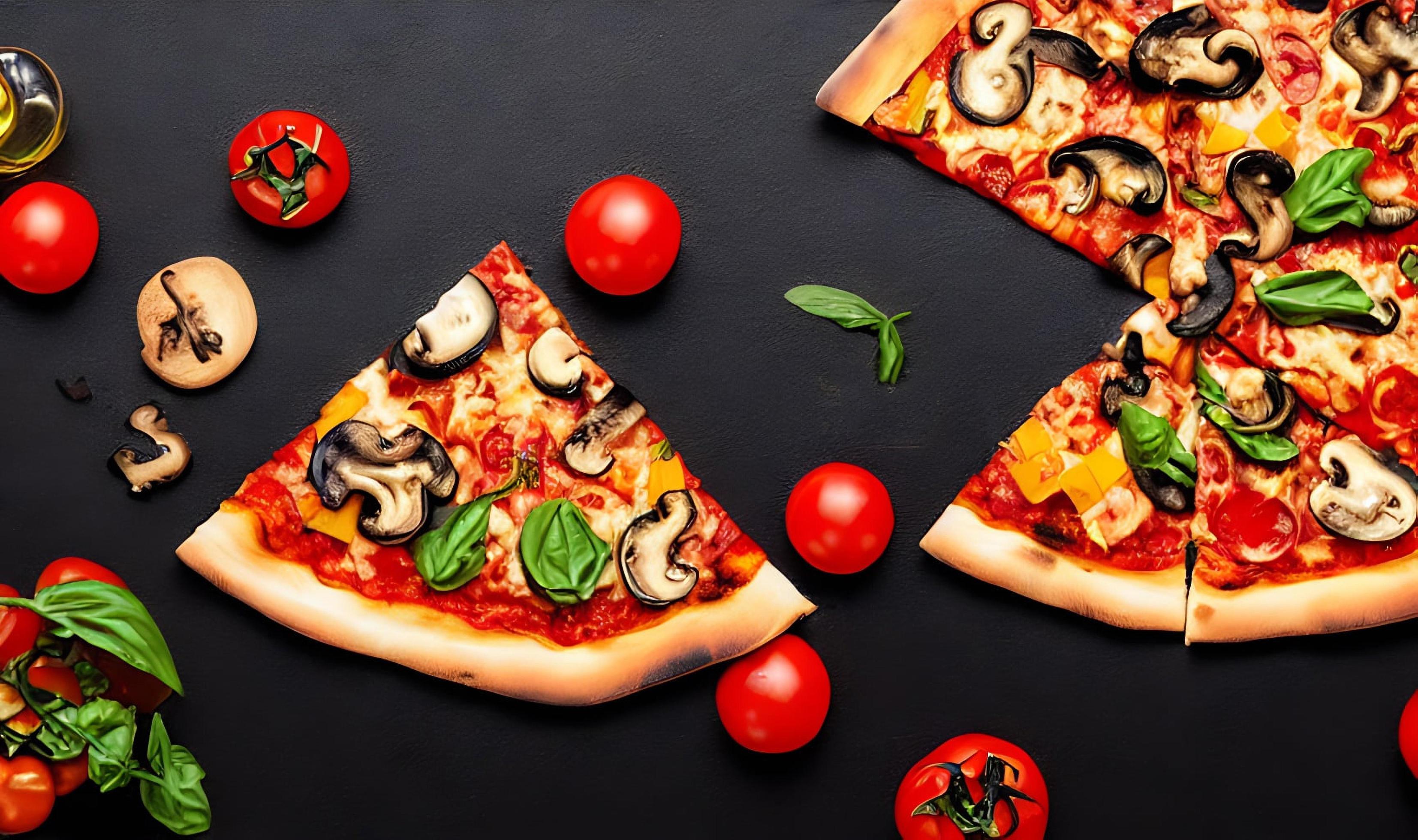 Pizza. Traditional Italian cuisine fast food. Stock Free