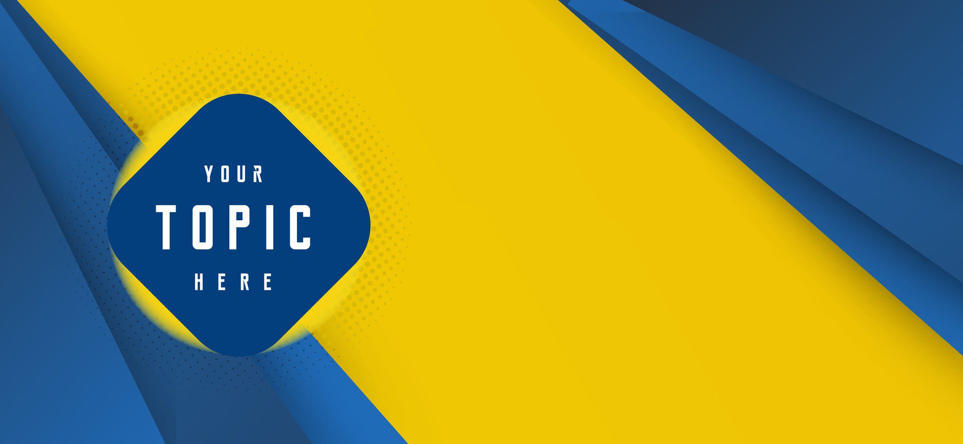 The abstract banner design features a dynamic interplay of vibrant yellow and soothing blue tones, creating a visually striking contrast. Free Vector