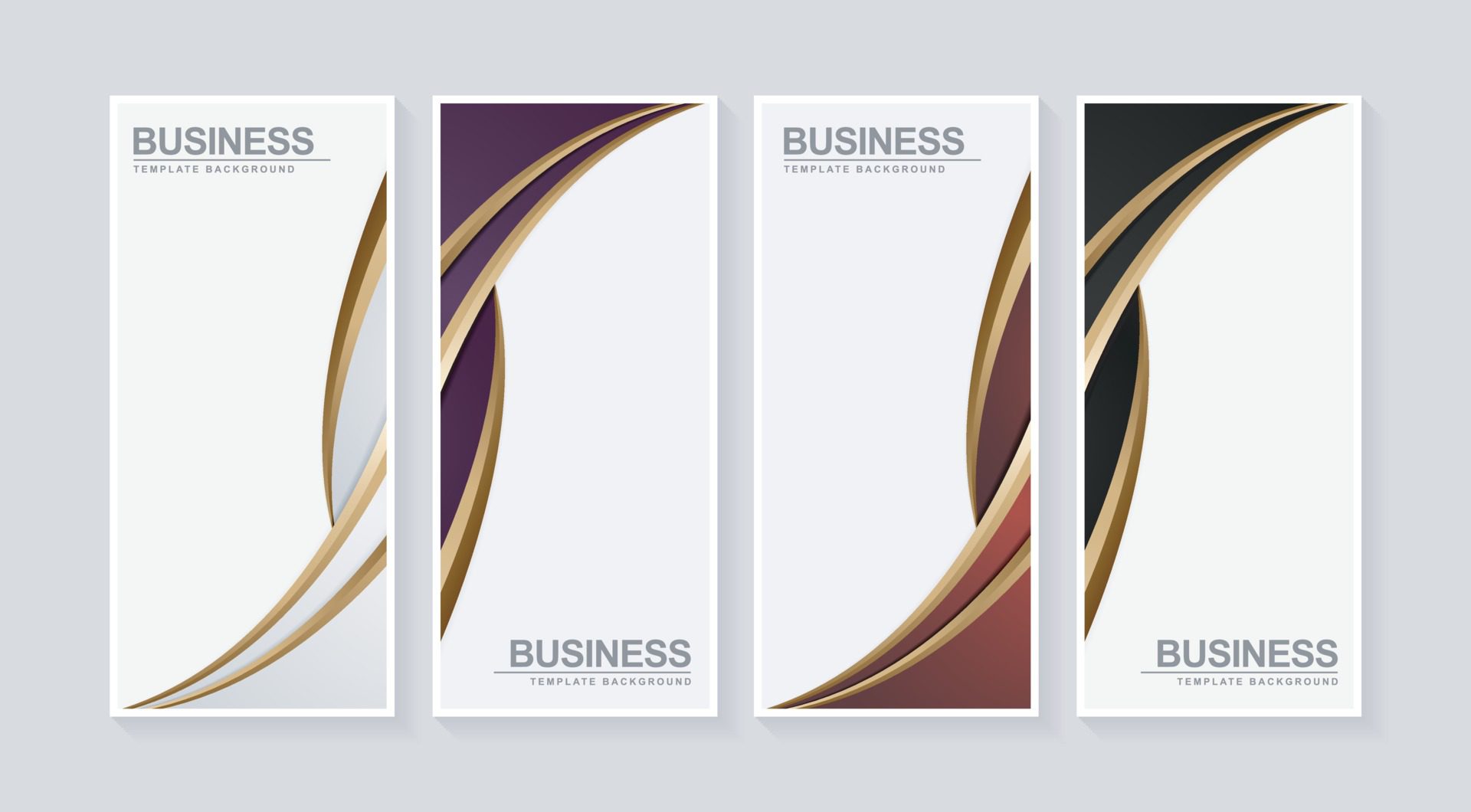 Luxury business vertical banner set in wave design Free Vector