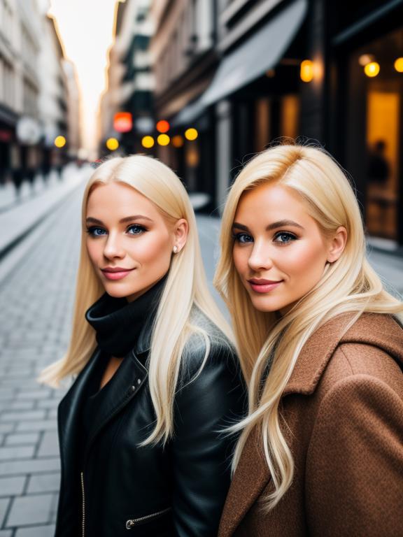 Two blondes street by by @ai_generated