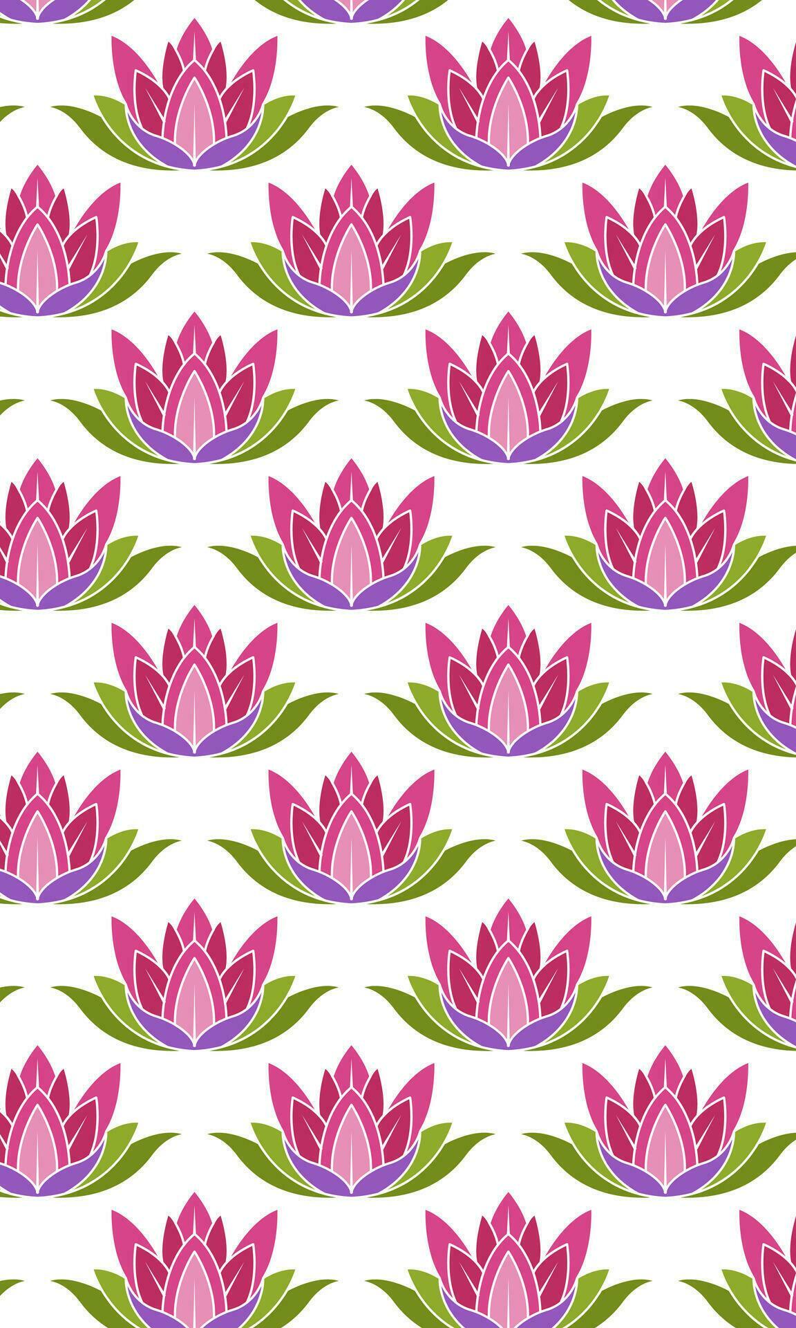 Cute lilies pattern background. Lily flower pattern flat design Stock Free