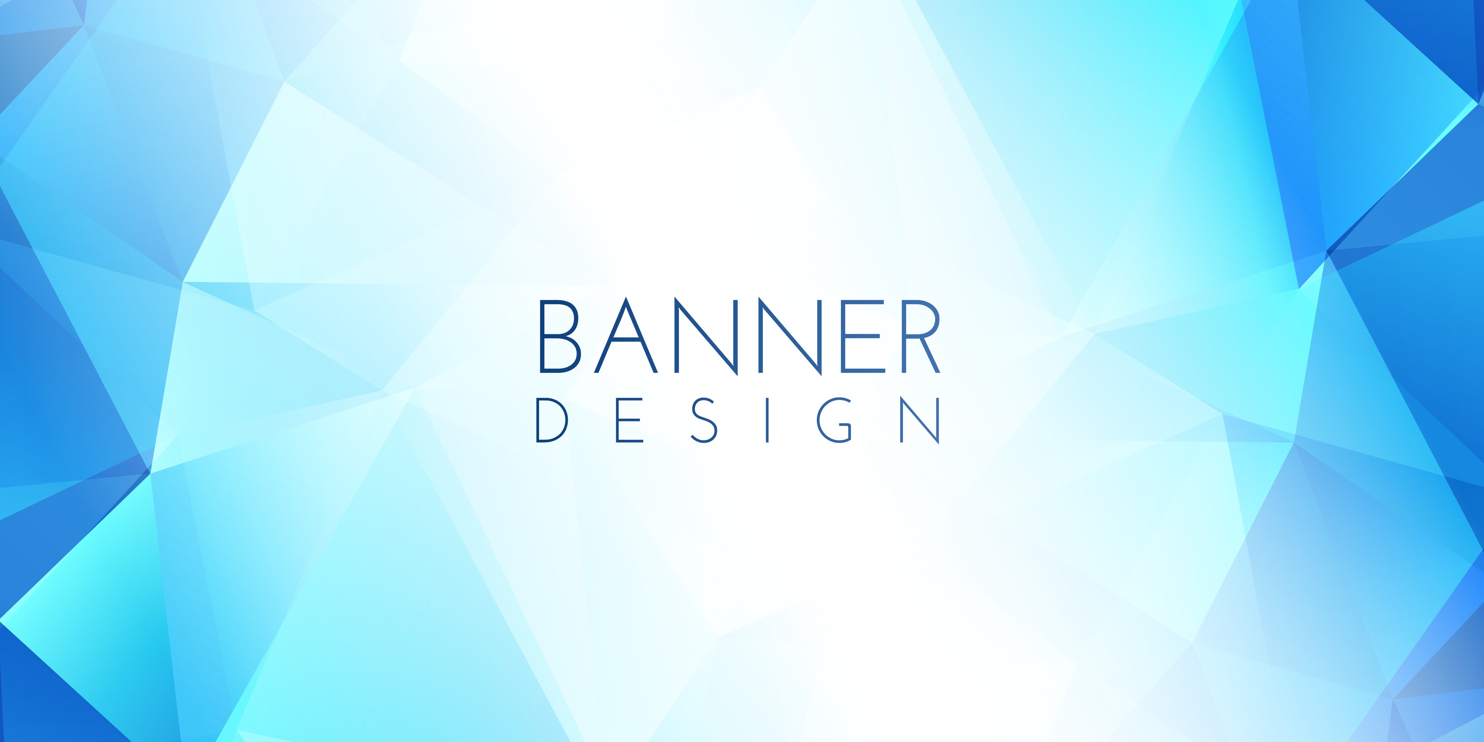 Low poly banner design Free Vector