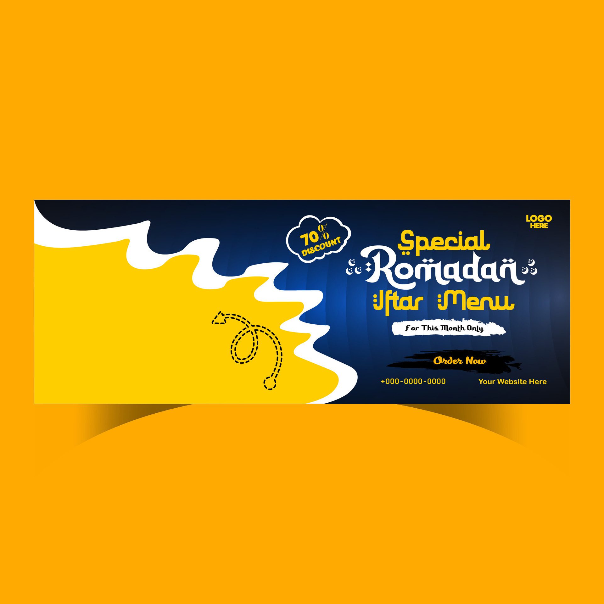 Ramadan food menu post design and social media banner template Free Vector