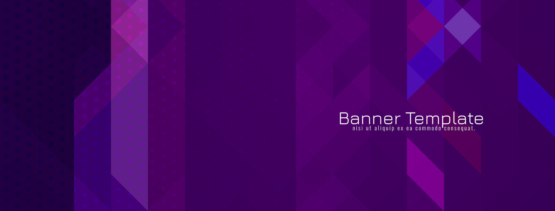 Abstract decorative triangular pattern mosaic design purple banner Free Vector