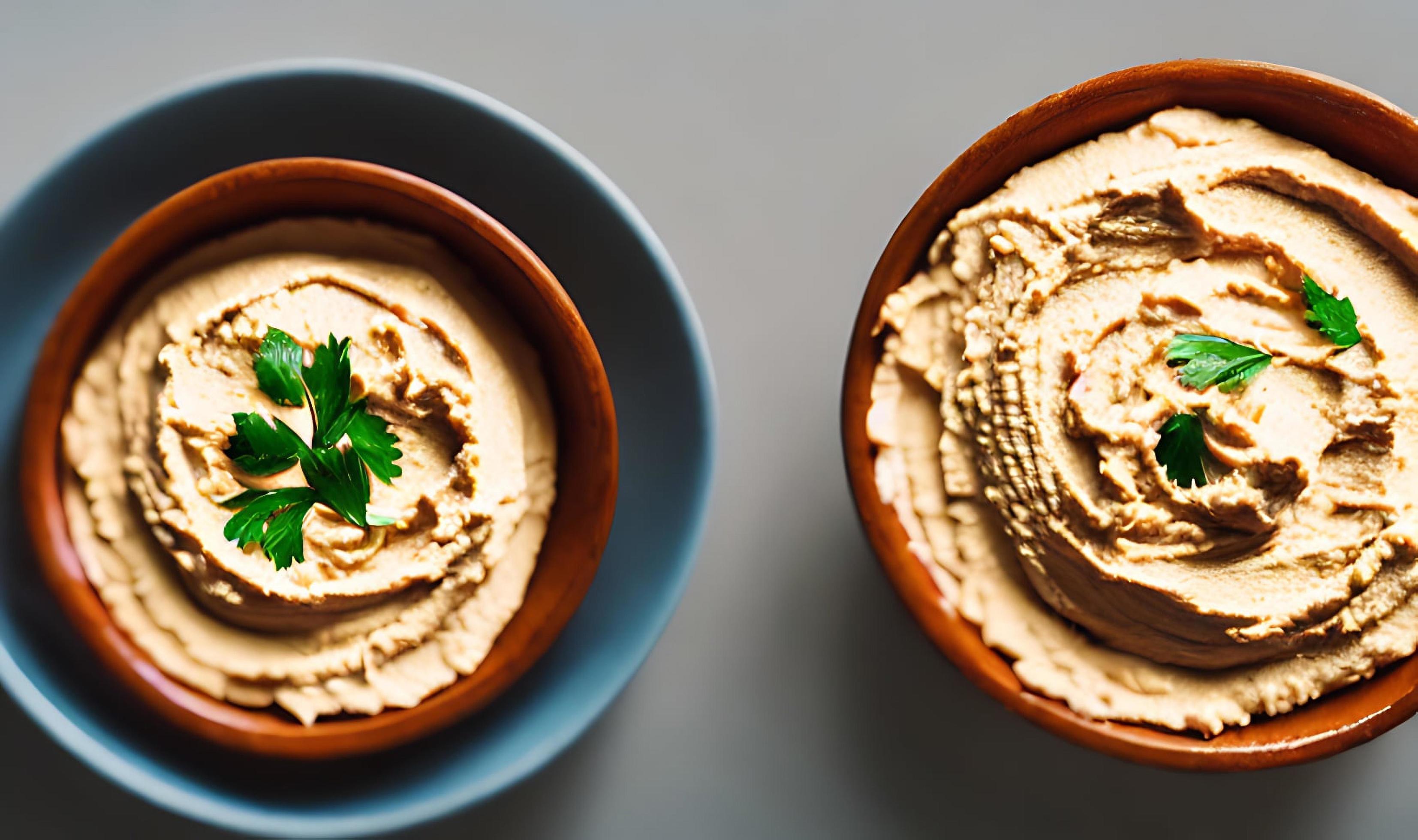 Healthy food. Traditional freshly made organic hummus. Stock Free