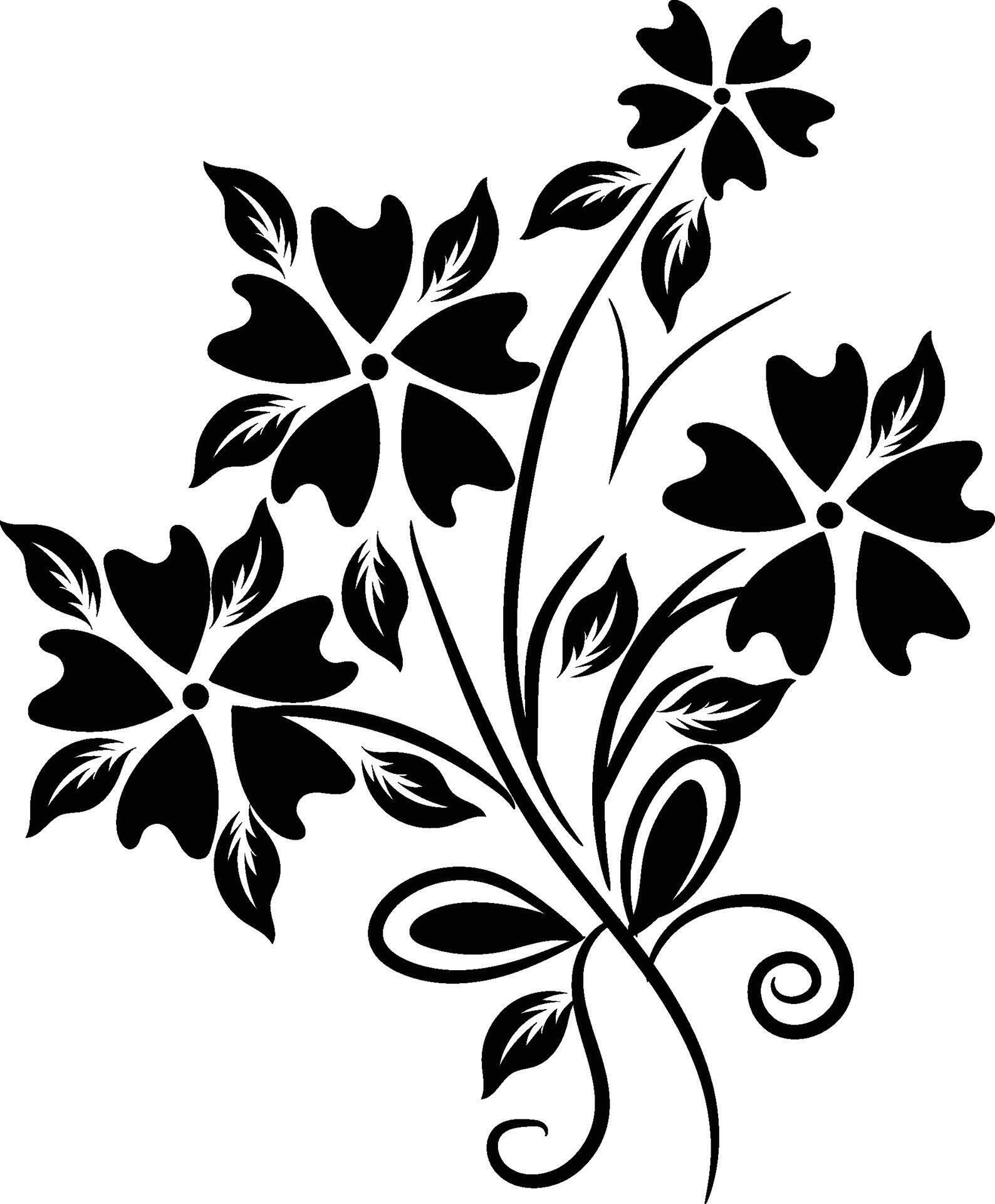 flower silhouettes design Stock Free