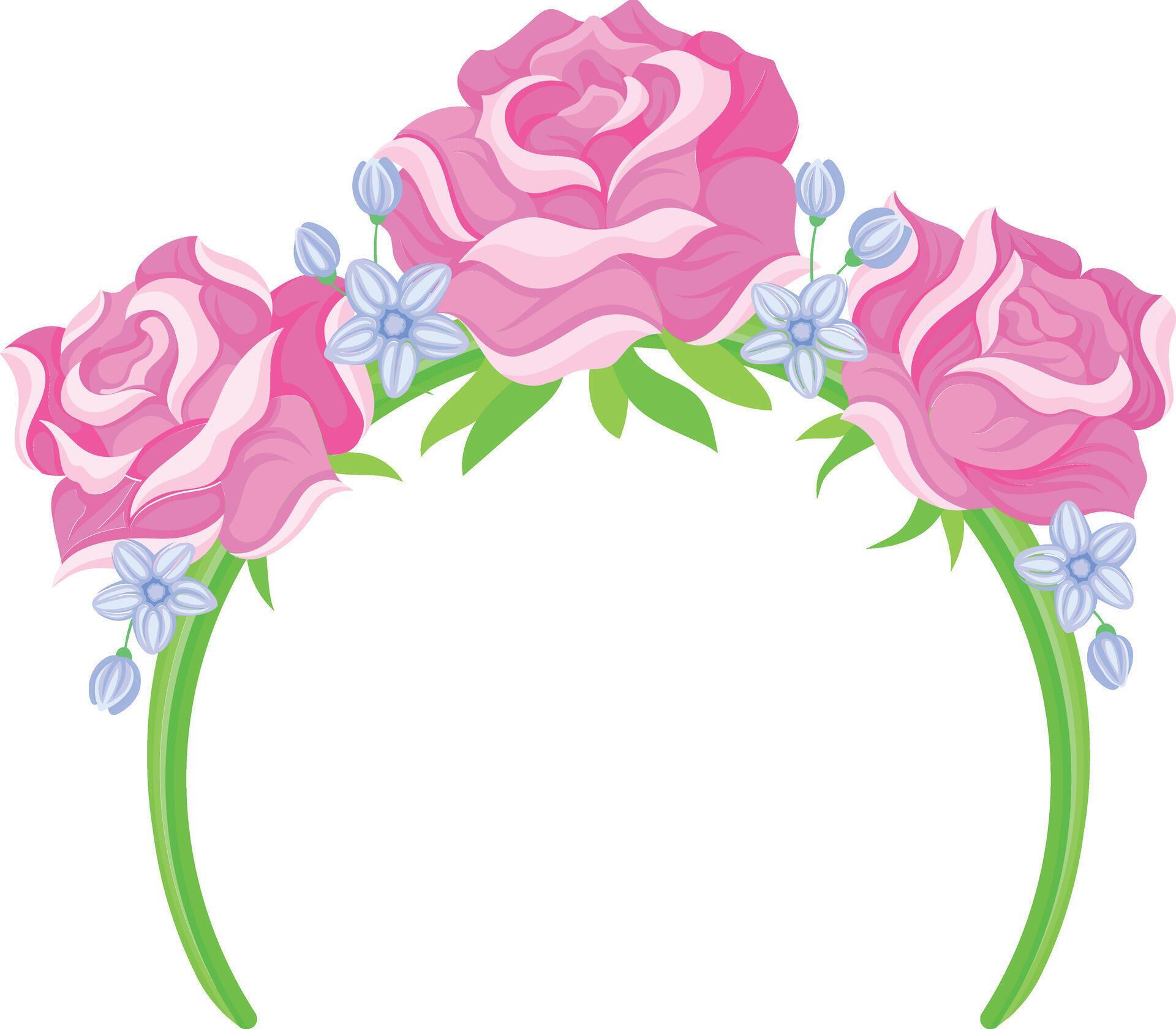 Head hairband with flowers illustration Stock Free