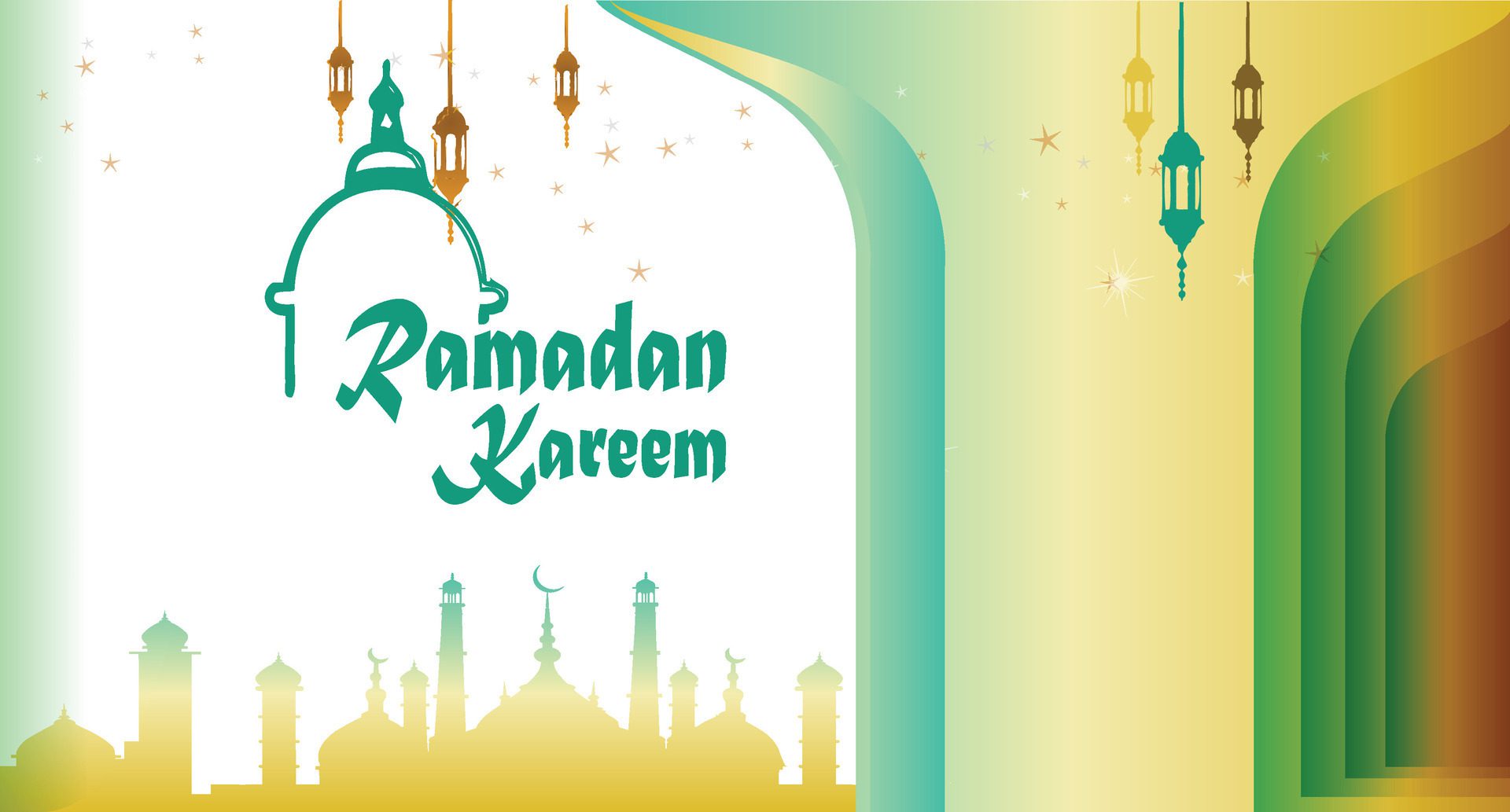 Ramadan Kareem Islamic greeting background, Ramadan Card or banner background Free Vector