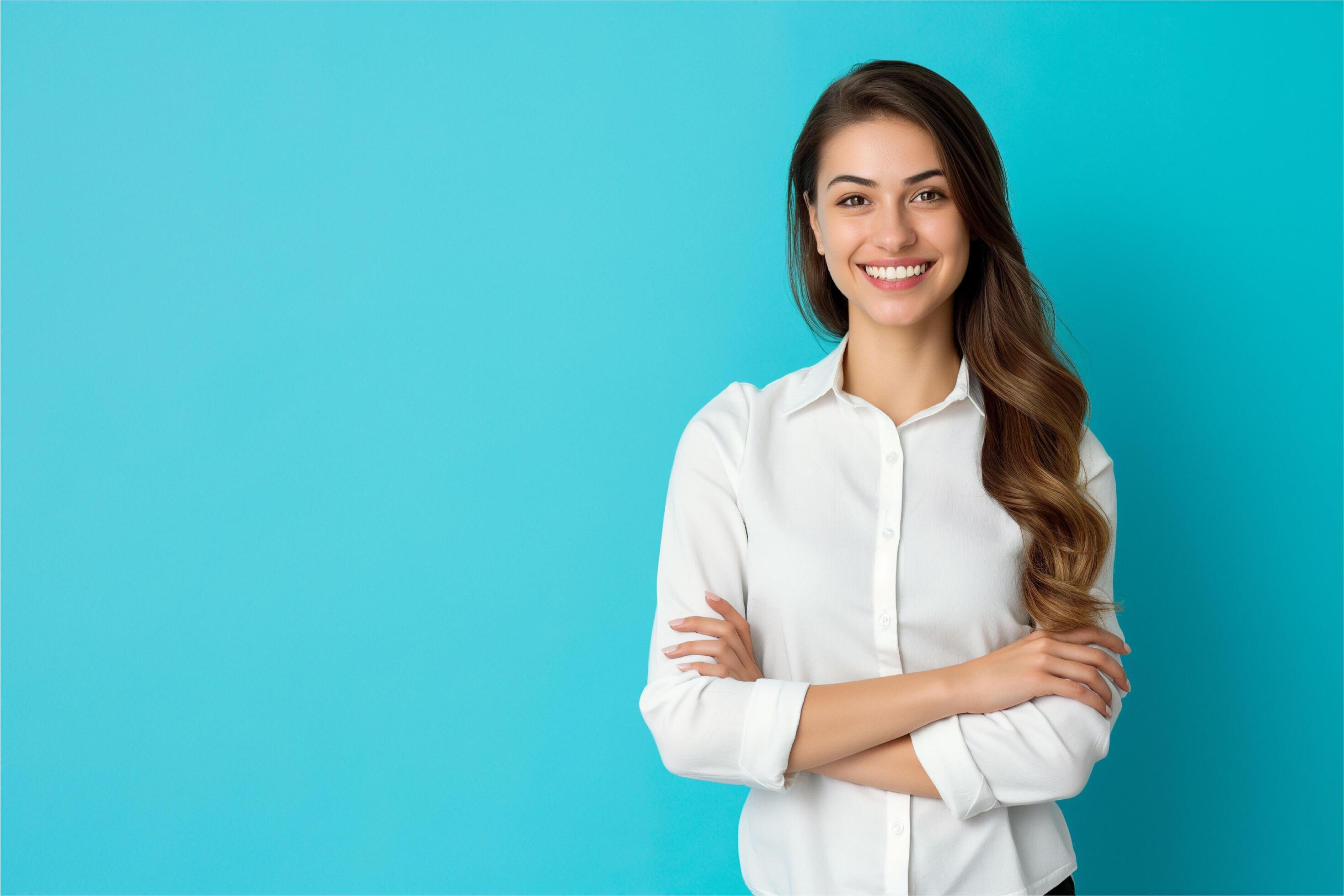 portrait of young happy woman Stock Free