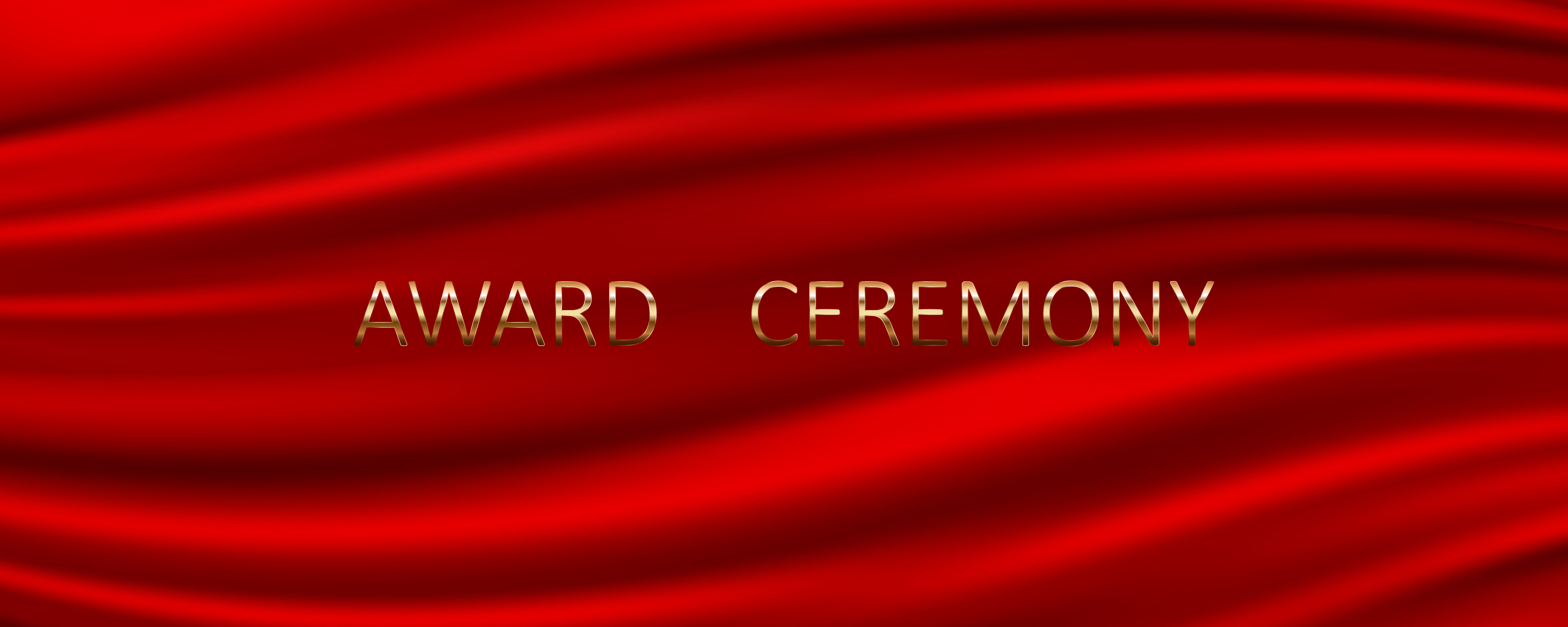 Award ceremony banner with red silk background Free Vector