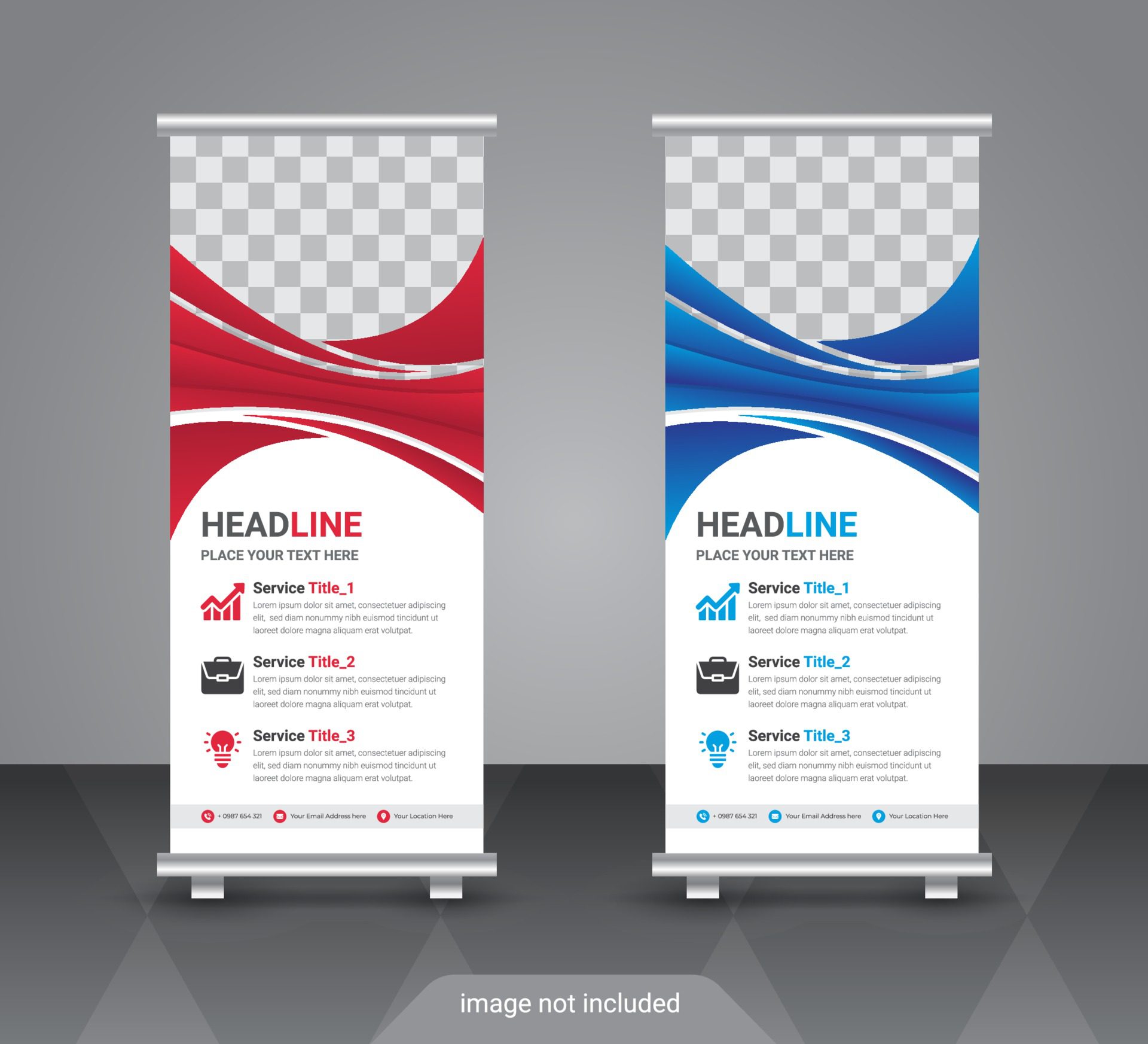 Creative roll up banner design template Free Vector