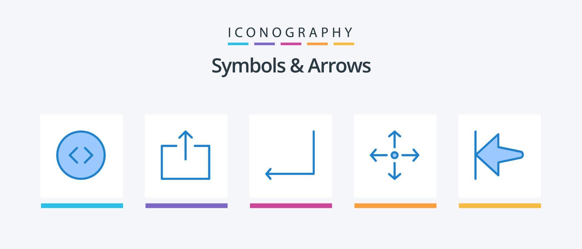 Symbols and Arrows Blue 5 Icon Pack Including . enter. start. arrow. Creative Icons Design Stock Free