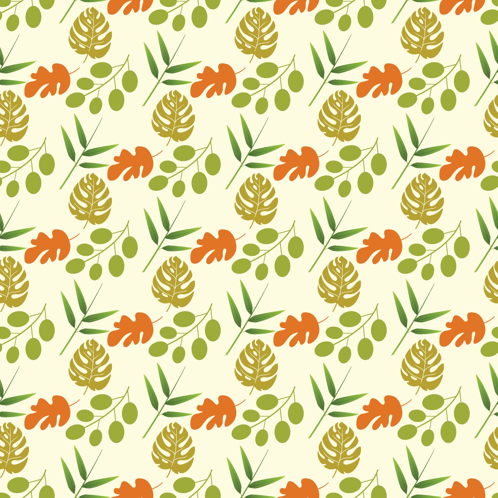 Dance Of Leaves Seamless Pattern Design Free Vector