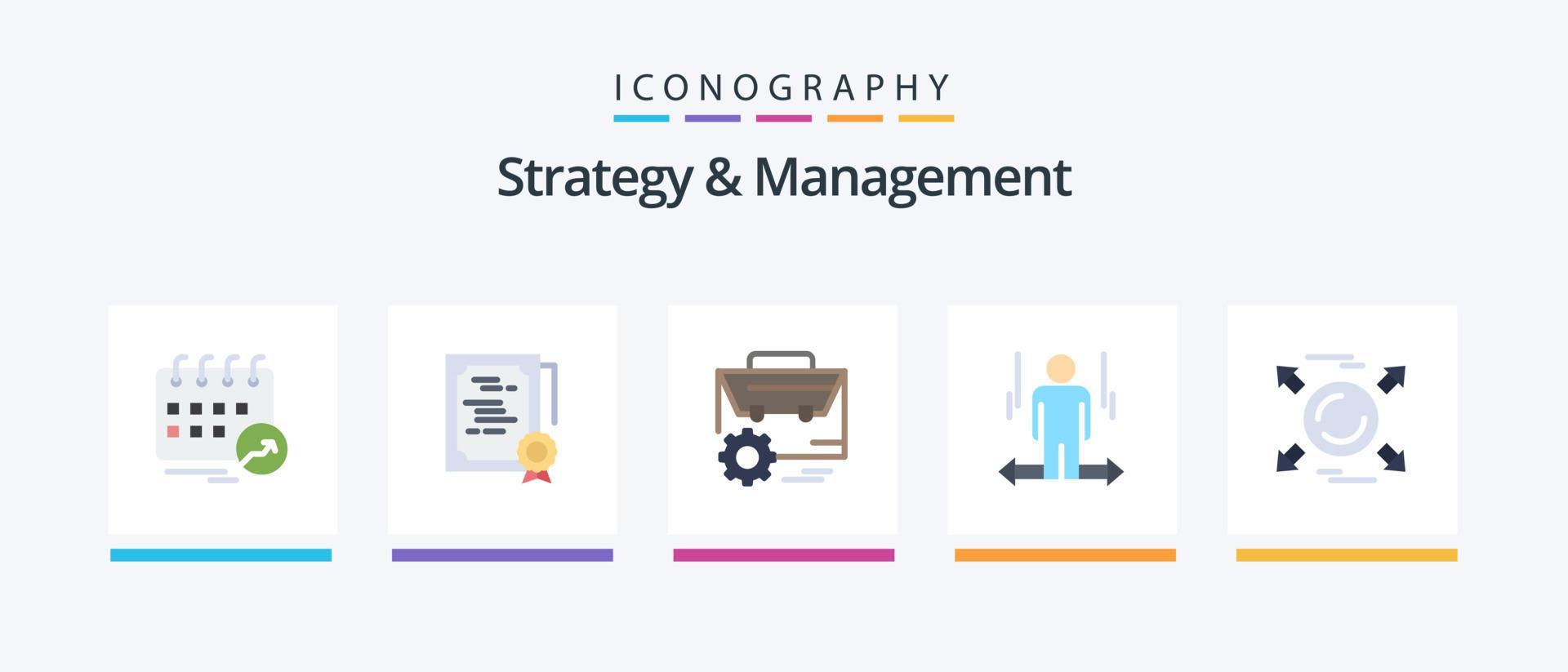 Strategy And Management Flat 5 Icon Pack Including arrow. user. stamp. manufacturing. setting. Creative Icons Design Stock Free