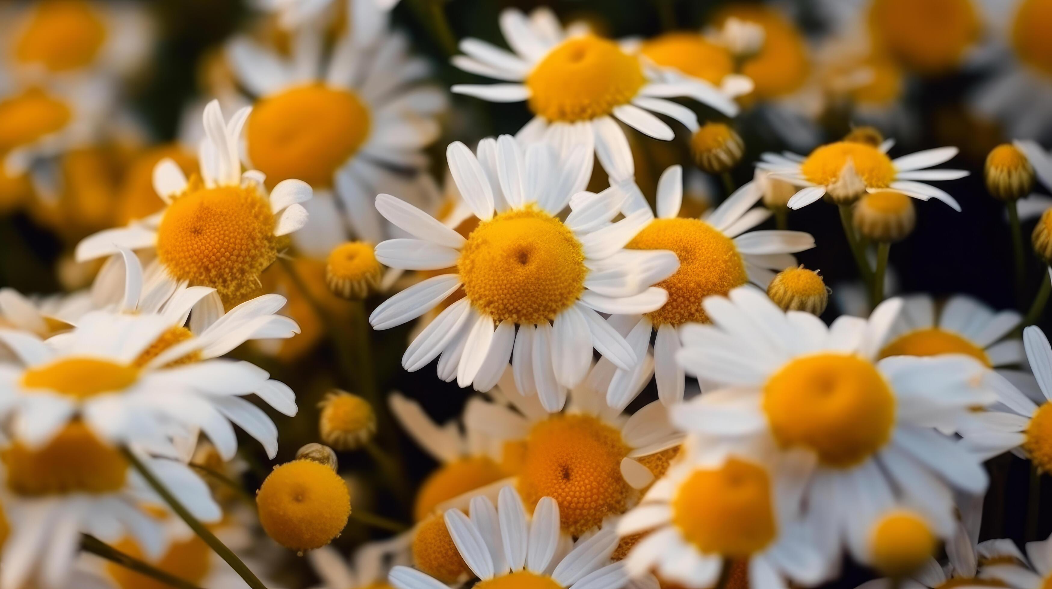 Chamomile flowers background. Illustration Stock Free