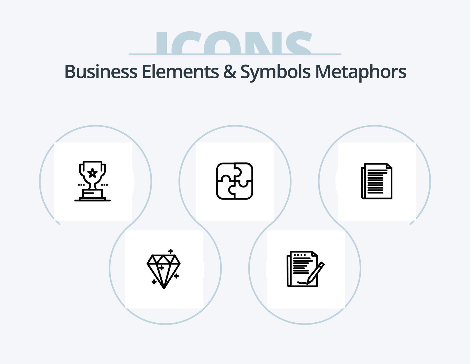 Business Elements And Symbols Metaphors Line Icon Pack 5 Icon Design. arrow. delete. puzzle. cross. point Stock Free