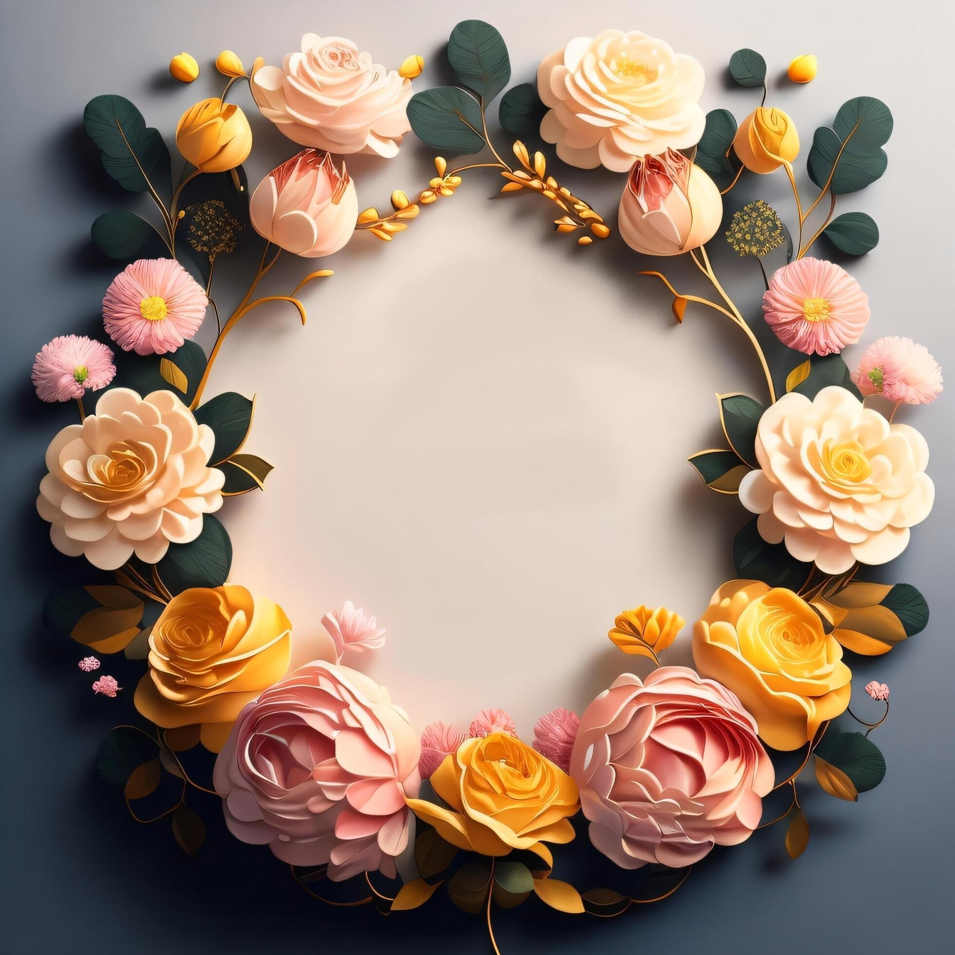 Flower romantic frame background Stock Free