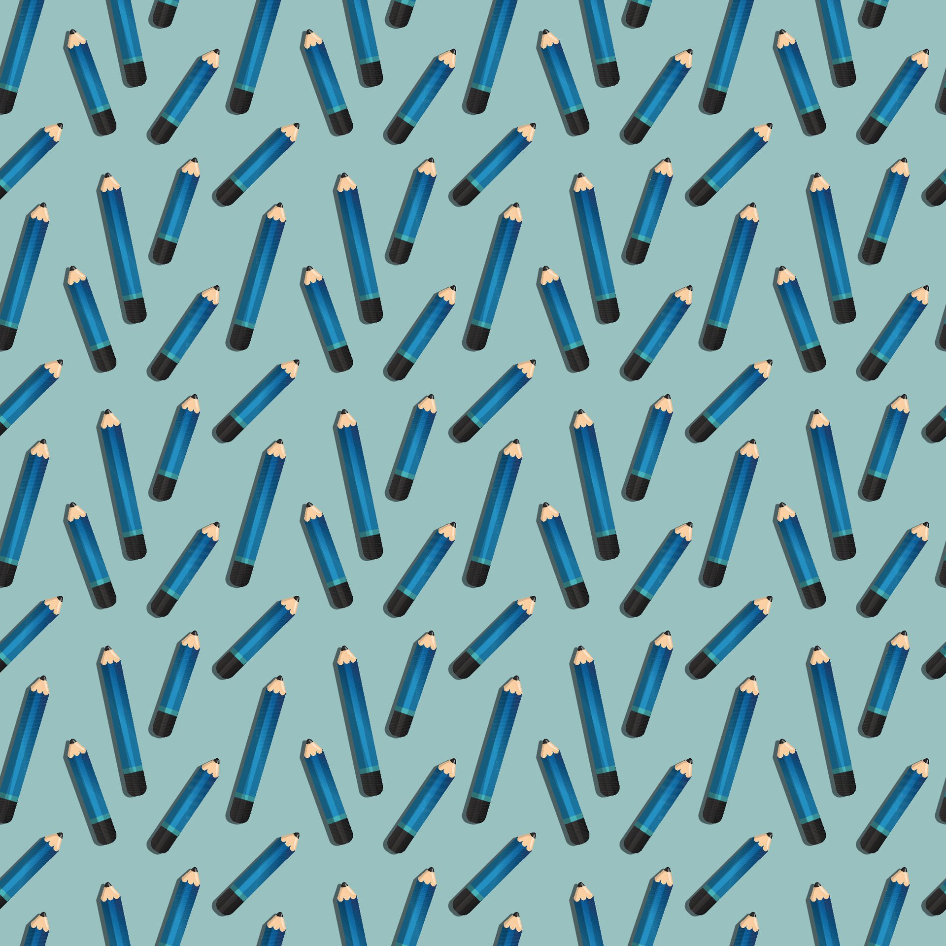 pencil pattern illustration with blue background Free Vector