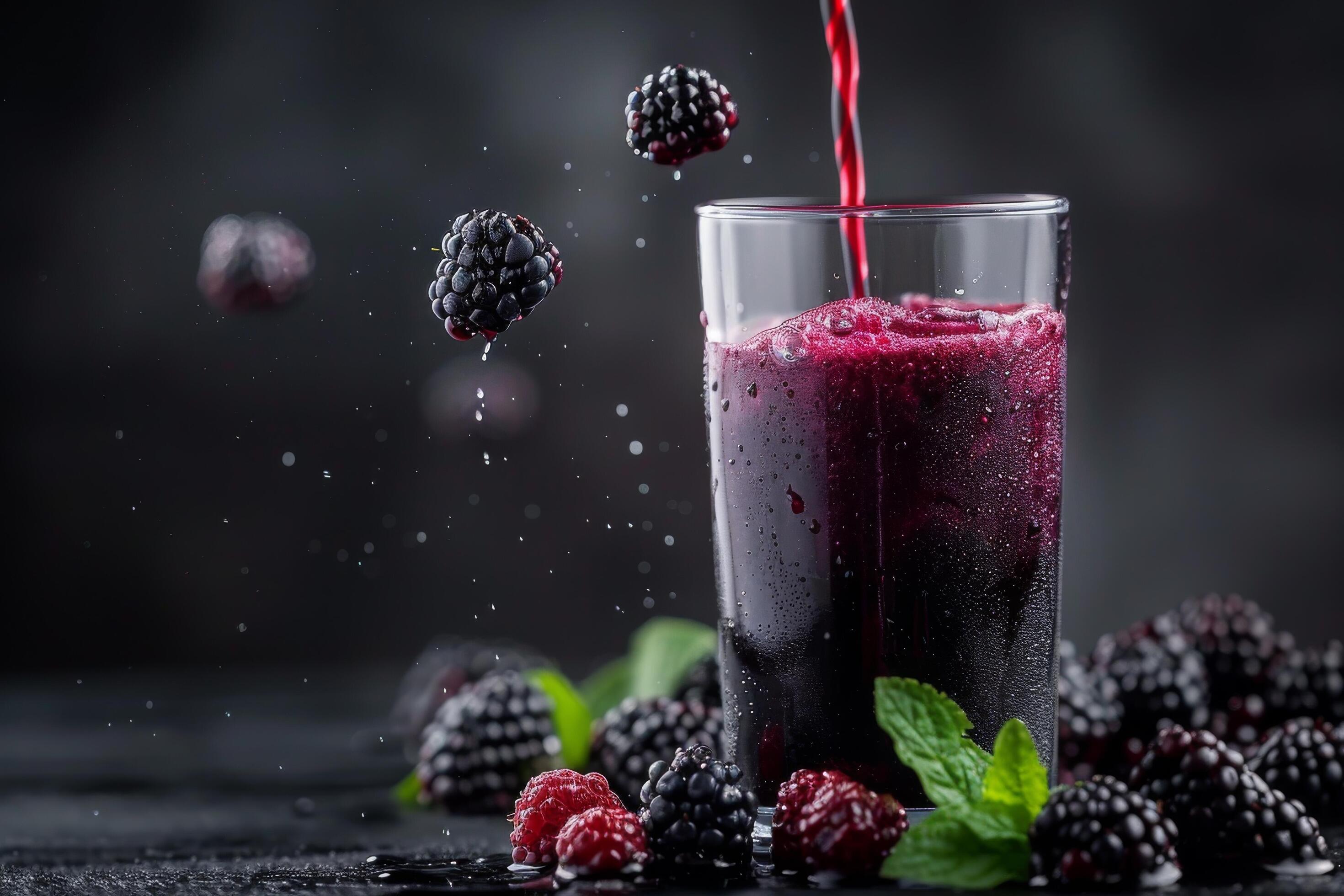 Refreshing blackberry juice graphics for advertising campaigns Stock Free