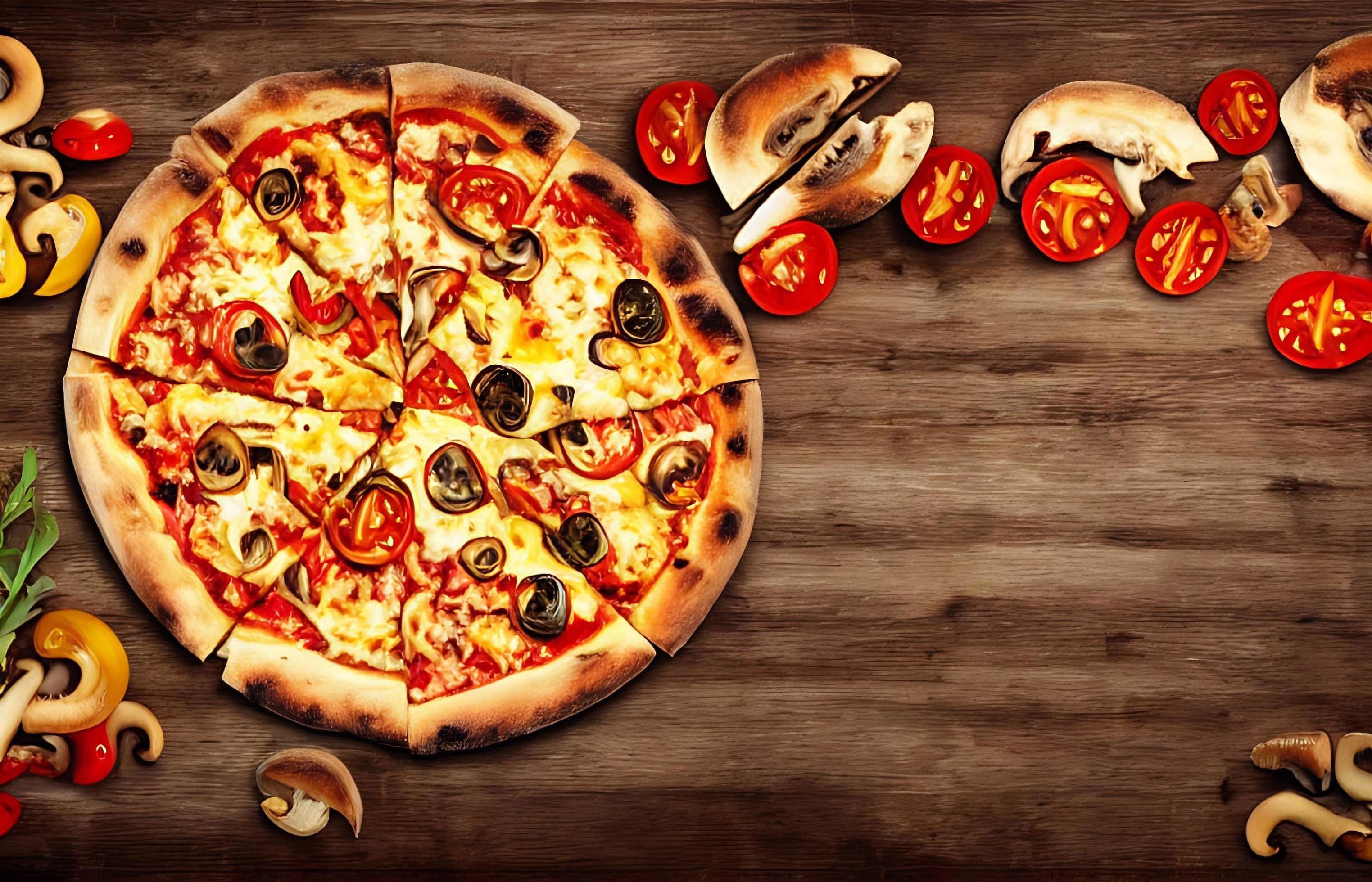 Pizza. Traditional Italian cuisine fast food. Stock Free