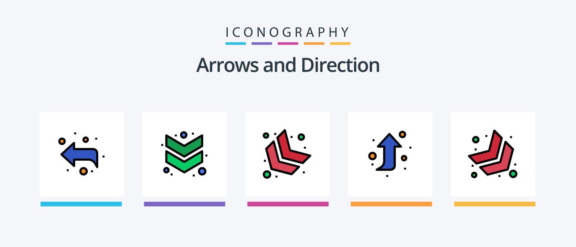 Arrow Line Filled 5 Icon Pack Including . left. right. arrow. Creative Icons Design Stock Free