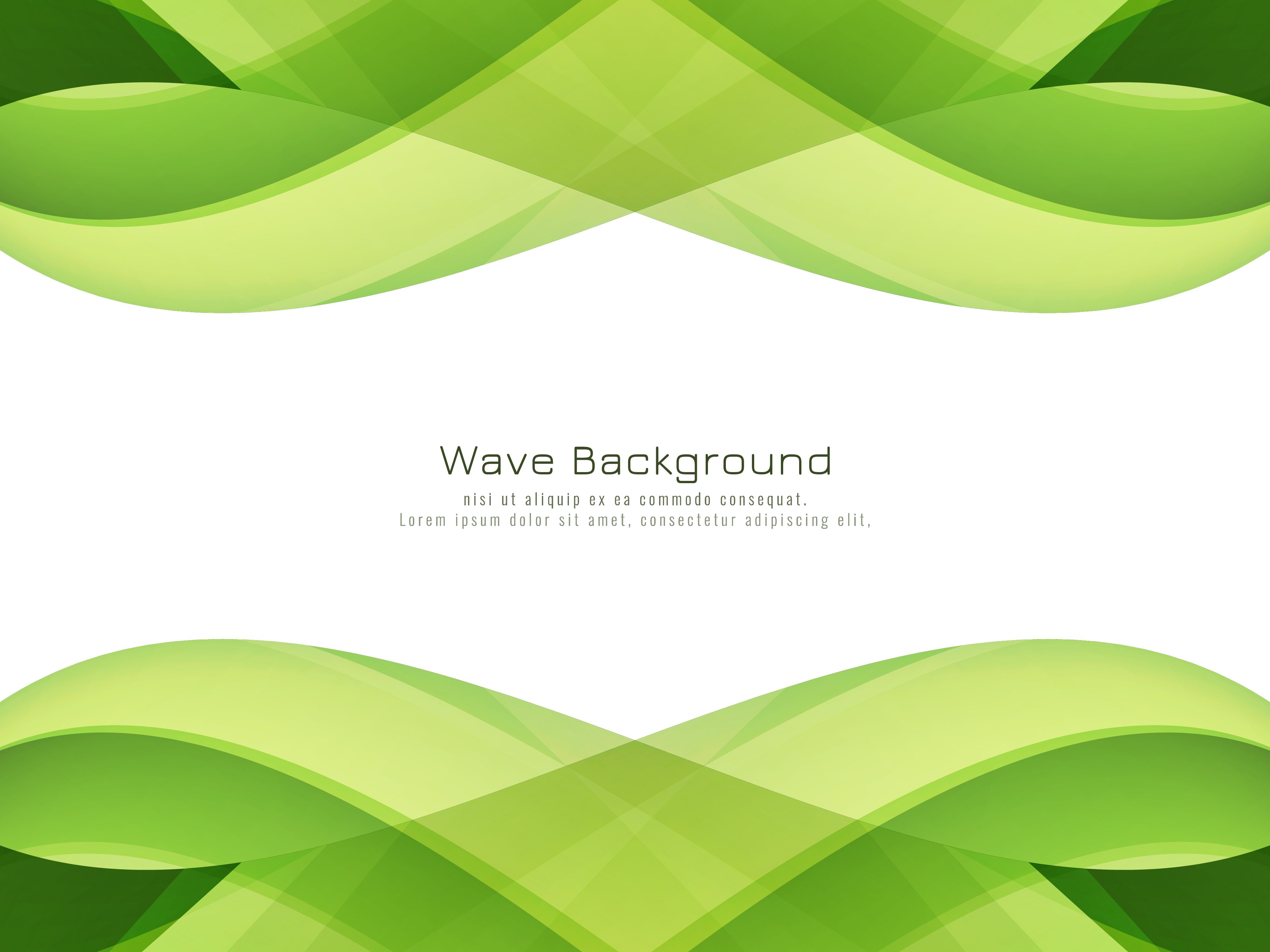 Abstract green wavy background Free Vector