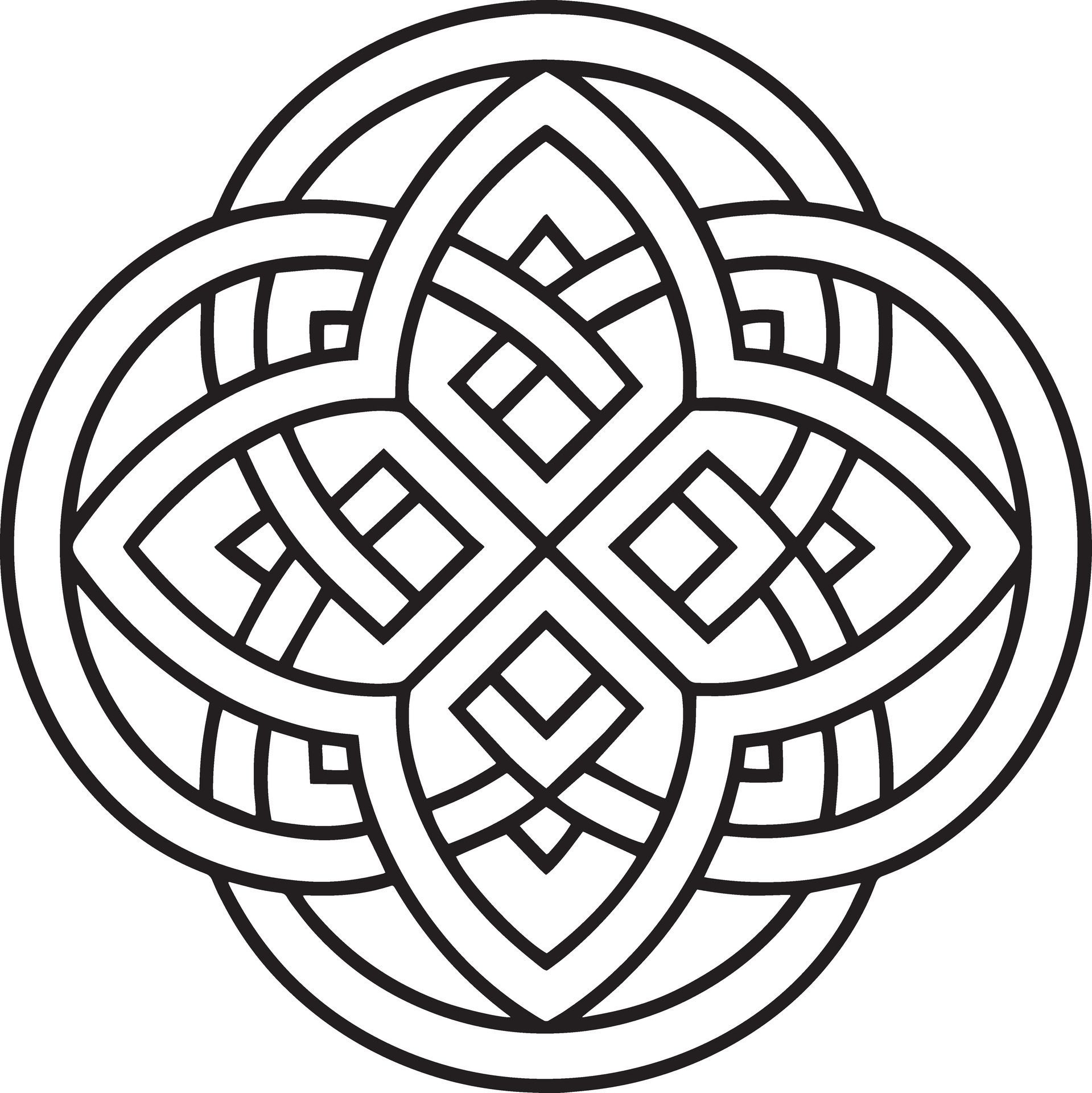 celtic knot pattern design illustration black and white Free Vector