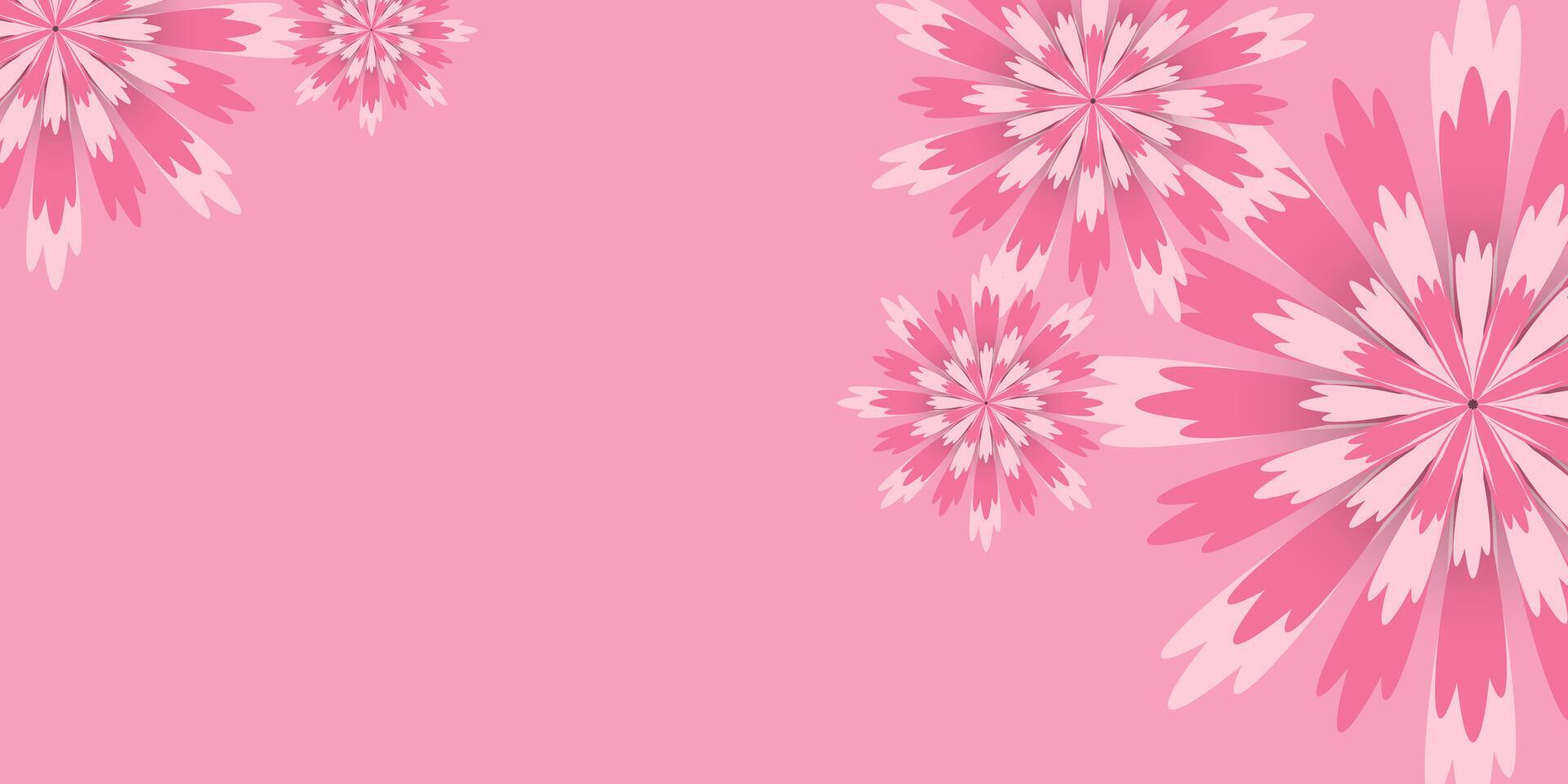 Pink flower vector for Women’s Day banner. Pink color International women’s day concept for banners, vector illustration Stock Free