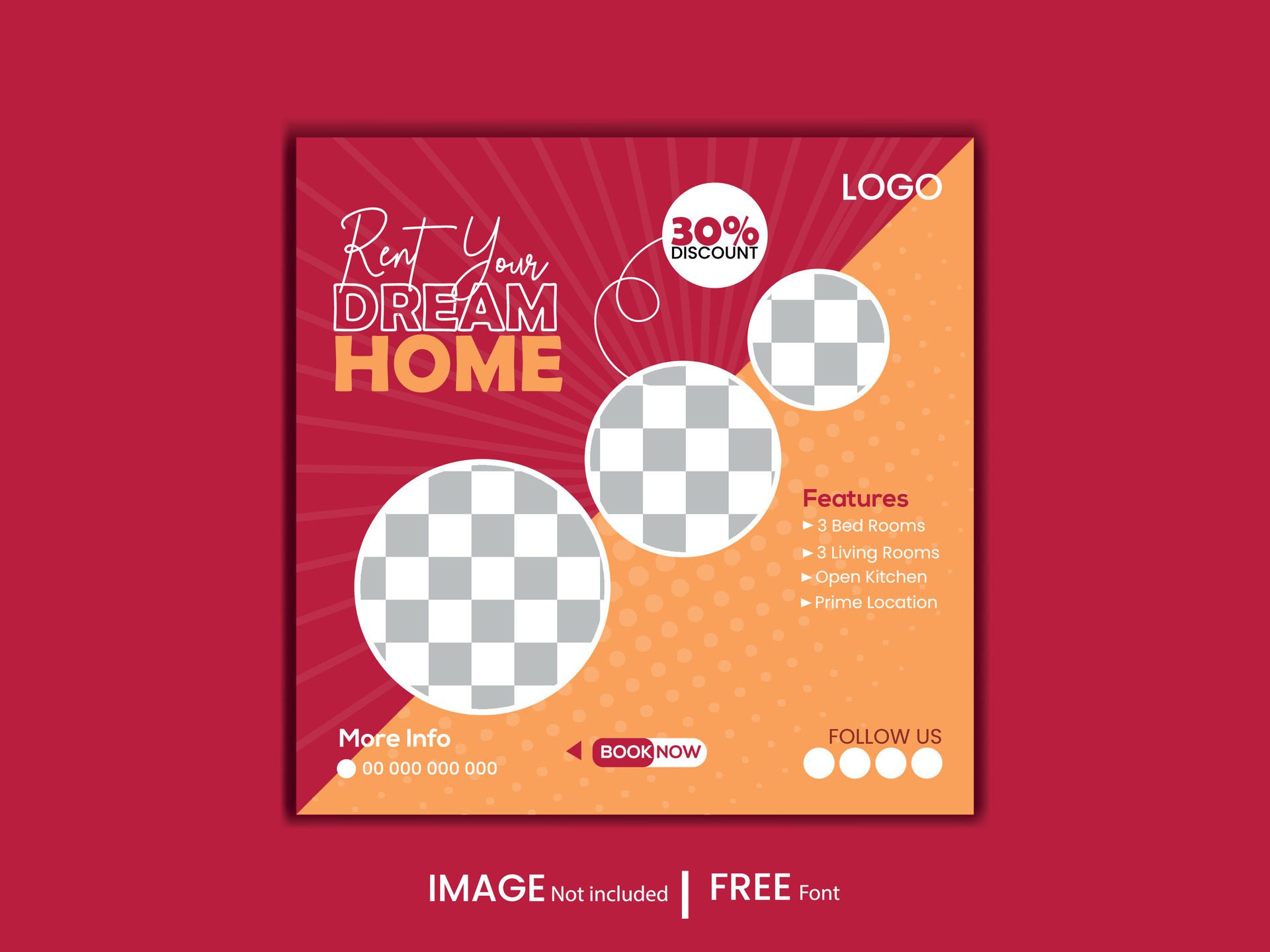 Modern Home sale Social media post banner, Real estate home sale social media post. Free Vector