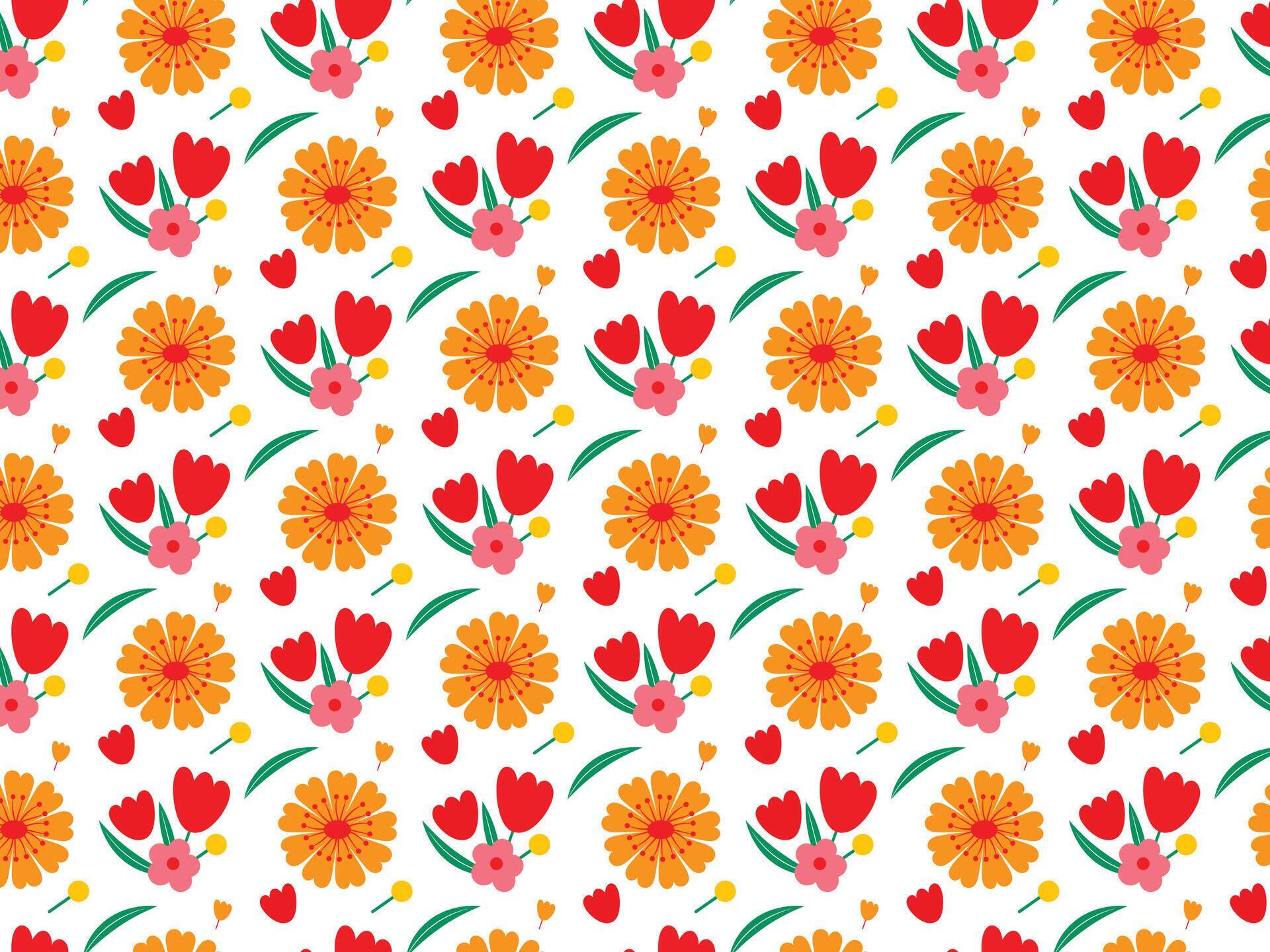 Hand-drawn small floral flower background pattern Stock Free