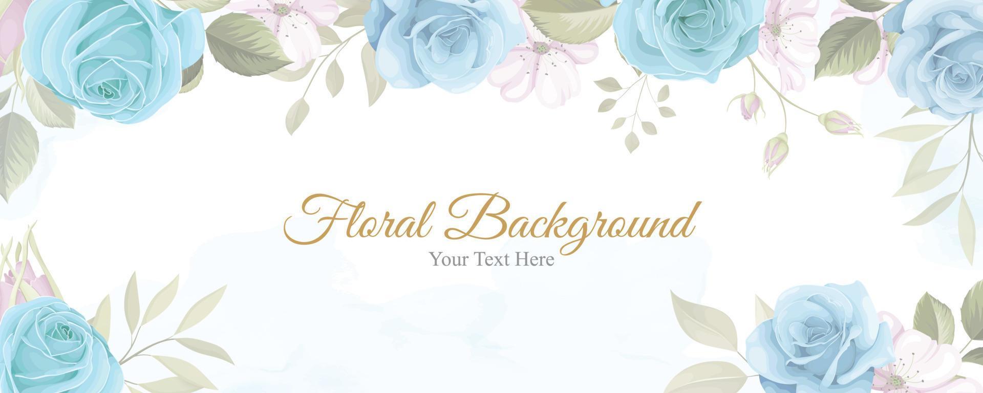 Beautiful flower banner with blue flowers Stock Free