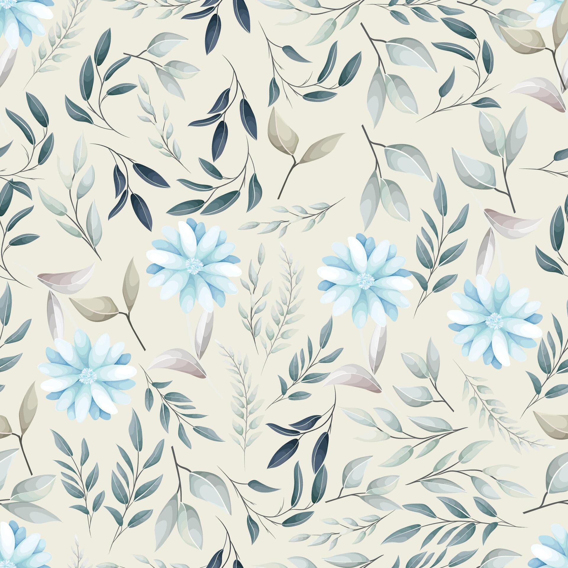 Seamless pattern hand drawn flowers field Stock Free