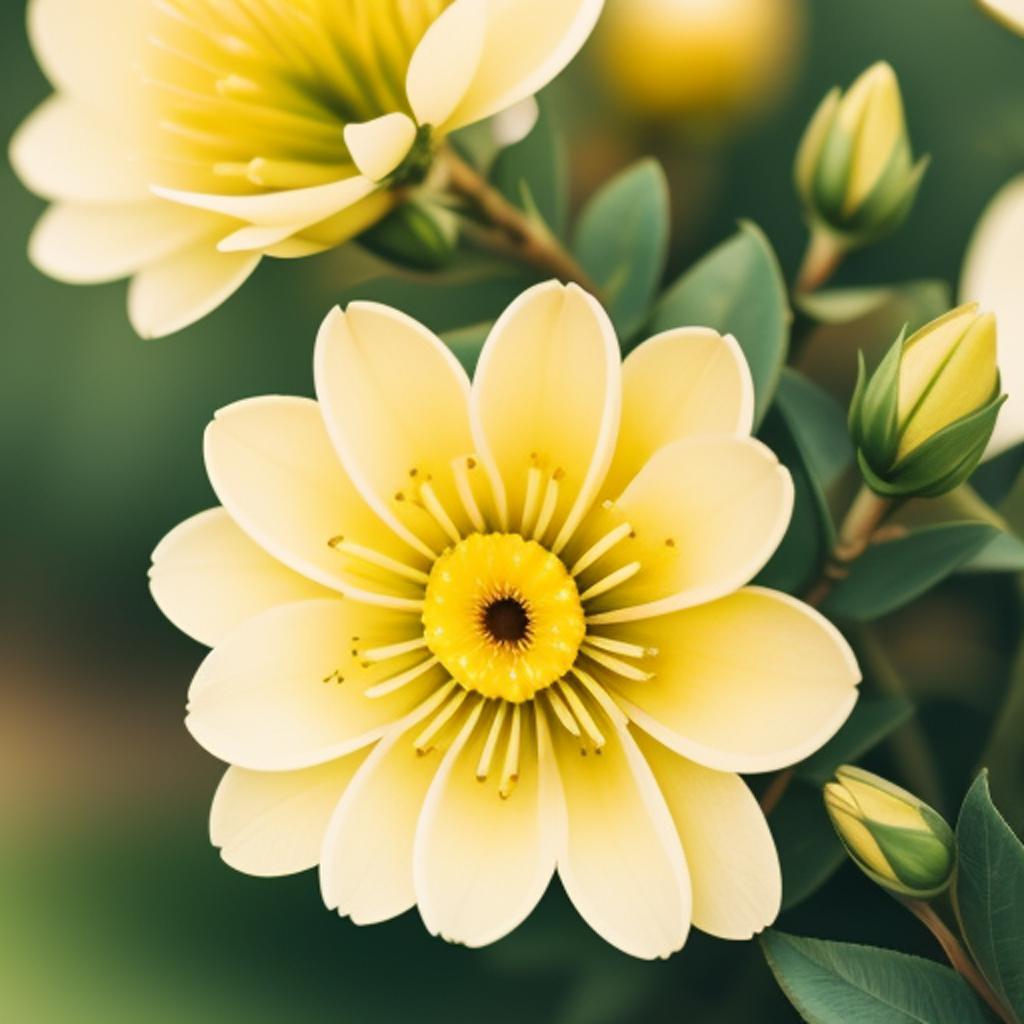 Flowers honeydew, willow-tea close-up. by @ai_generated