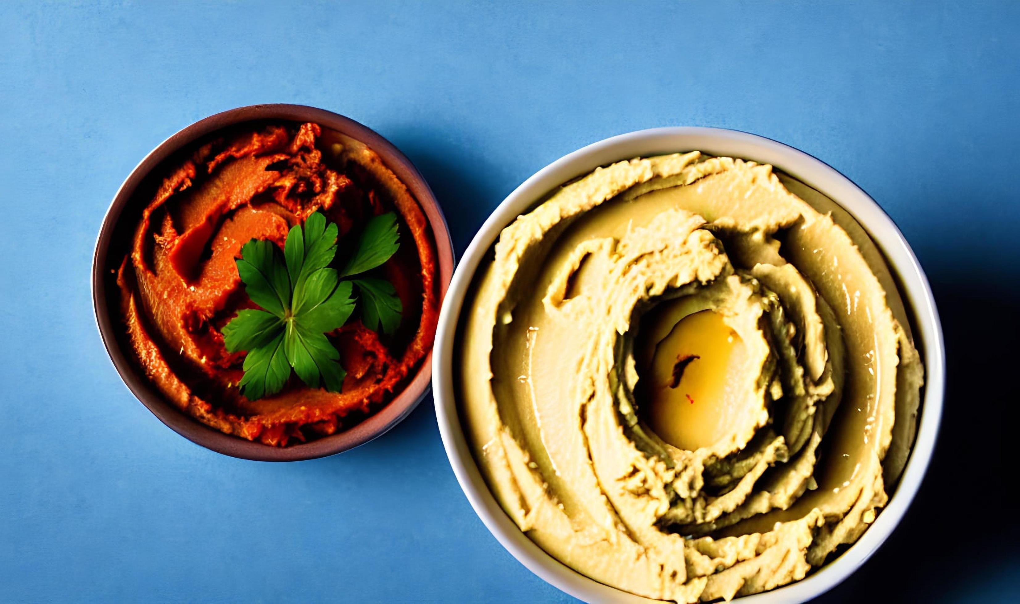 Healthy food. Traditional freshly made organic hummus. Stock Free