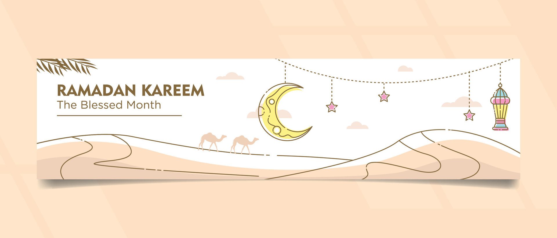 Ramadan Kareem East Banner Design Free Vector