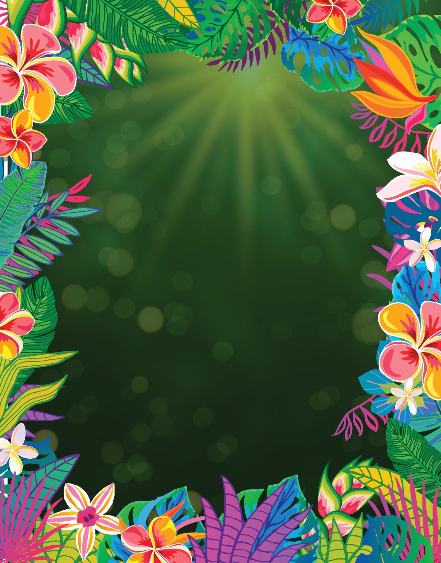 Tropical Exotic Flowers Design for Banner, Flyer, Brochure, Fabric Print Stock Free