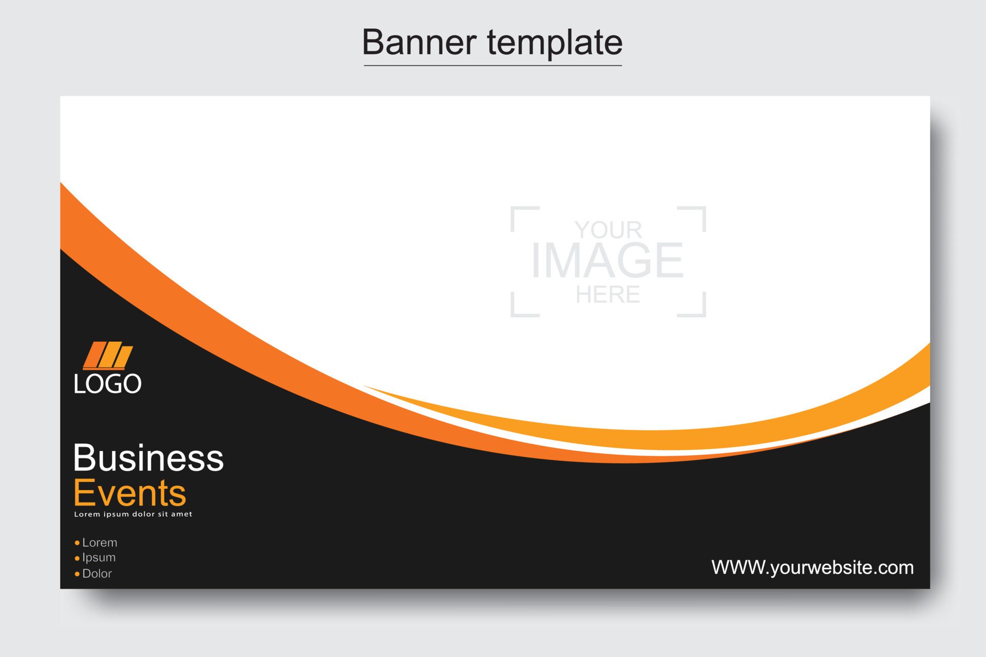 Vector abstract design web banner template. Web Design Elements – Header Design. Abstract geometric web banner template on grey background. Free Vector