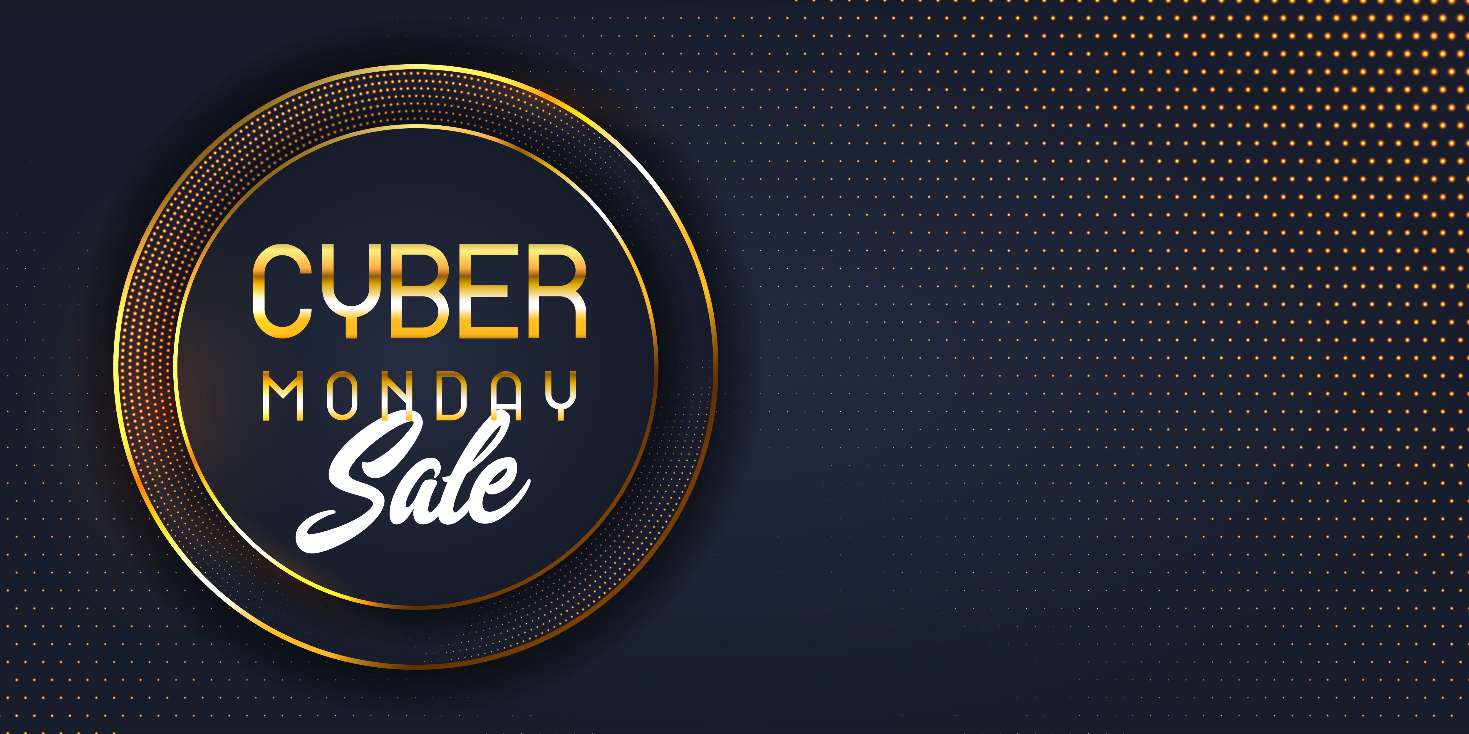 Modern cyber Monday sale banner Free Vector