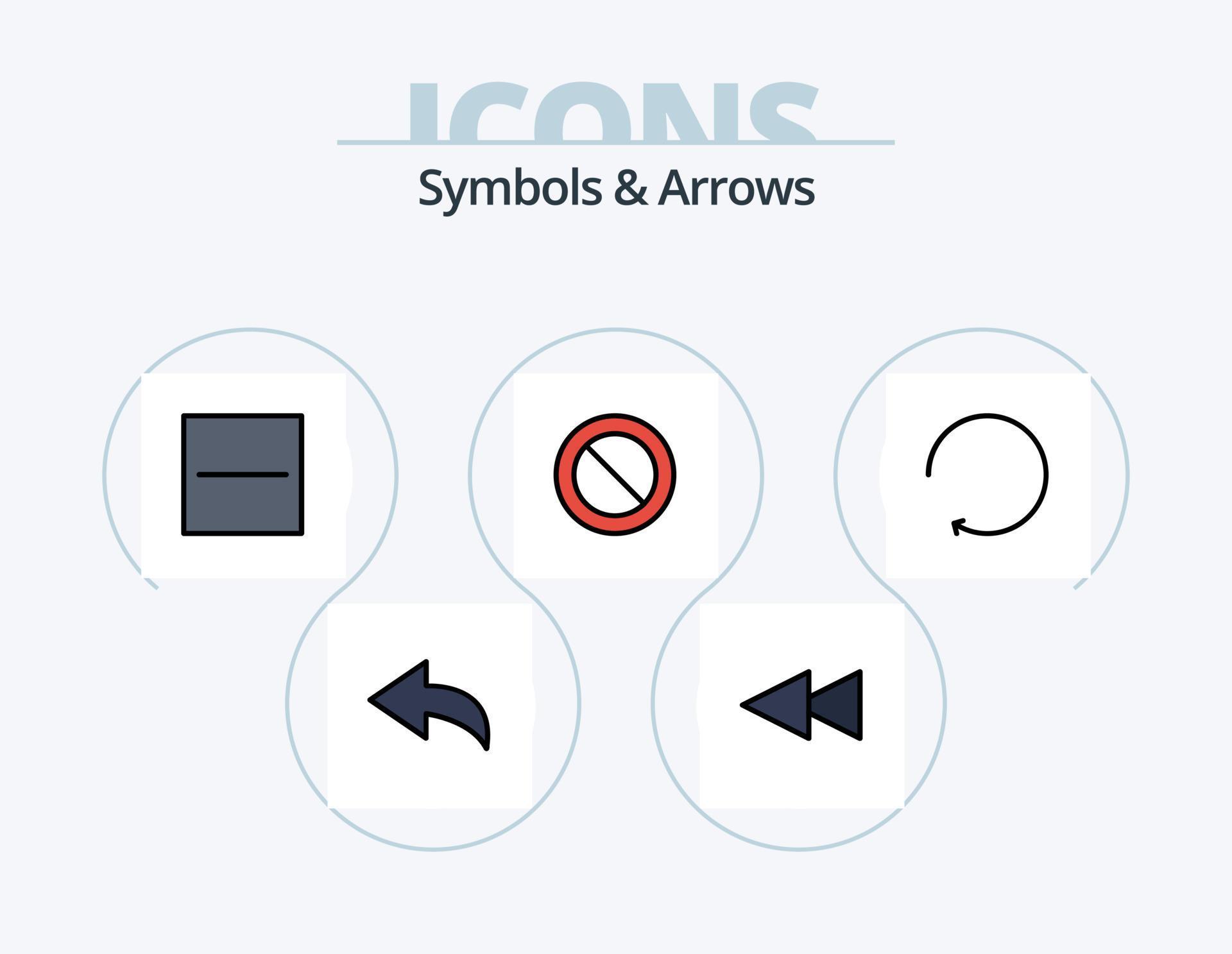 Symbols and Arrows Line Filled Icon Pack 5 Icon Design. . denied. Stock Free