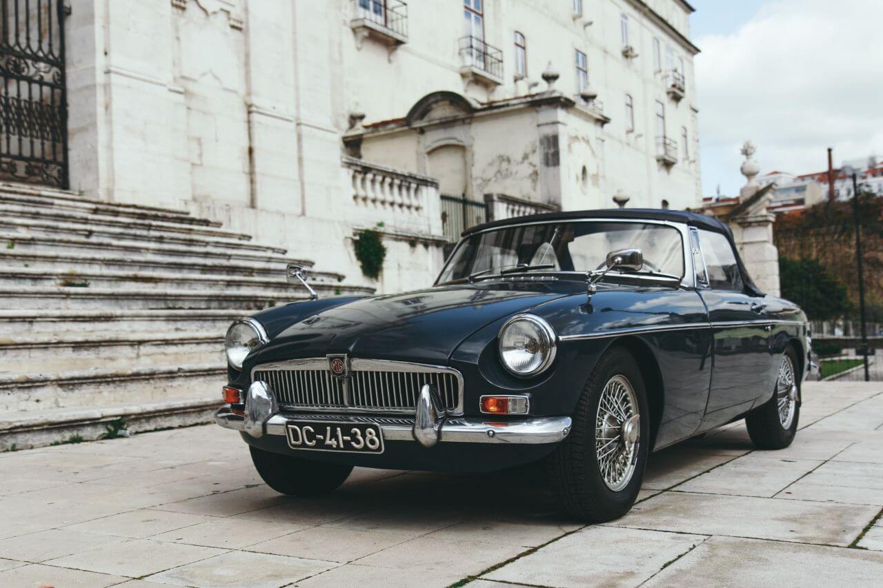 Classic Black MG Convertible Car Stock Free