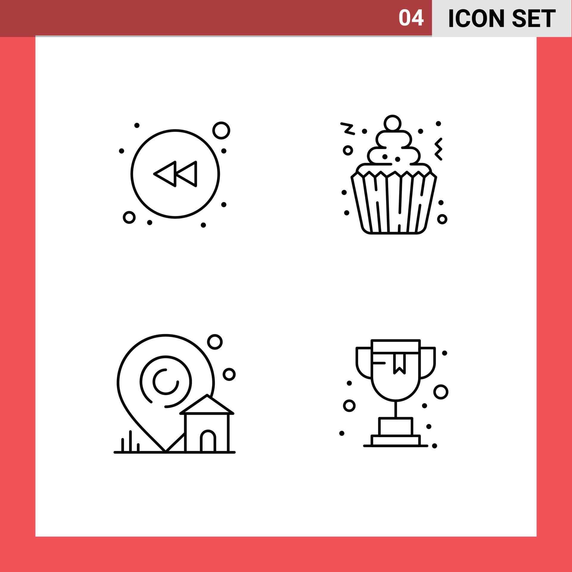 Universal Icon Symbols Group of 4 Modern Filledline Flat Colors of arrow building cake cupcakes real estate Editable Vector Design Elements Stock Free