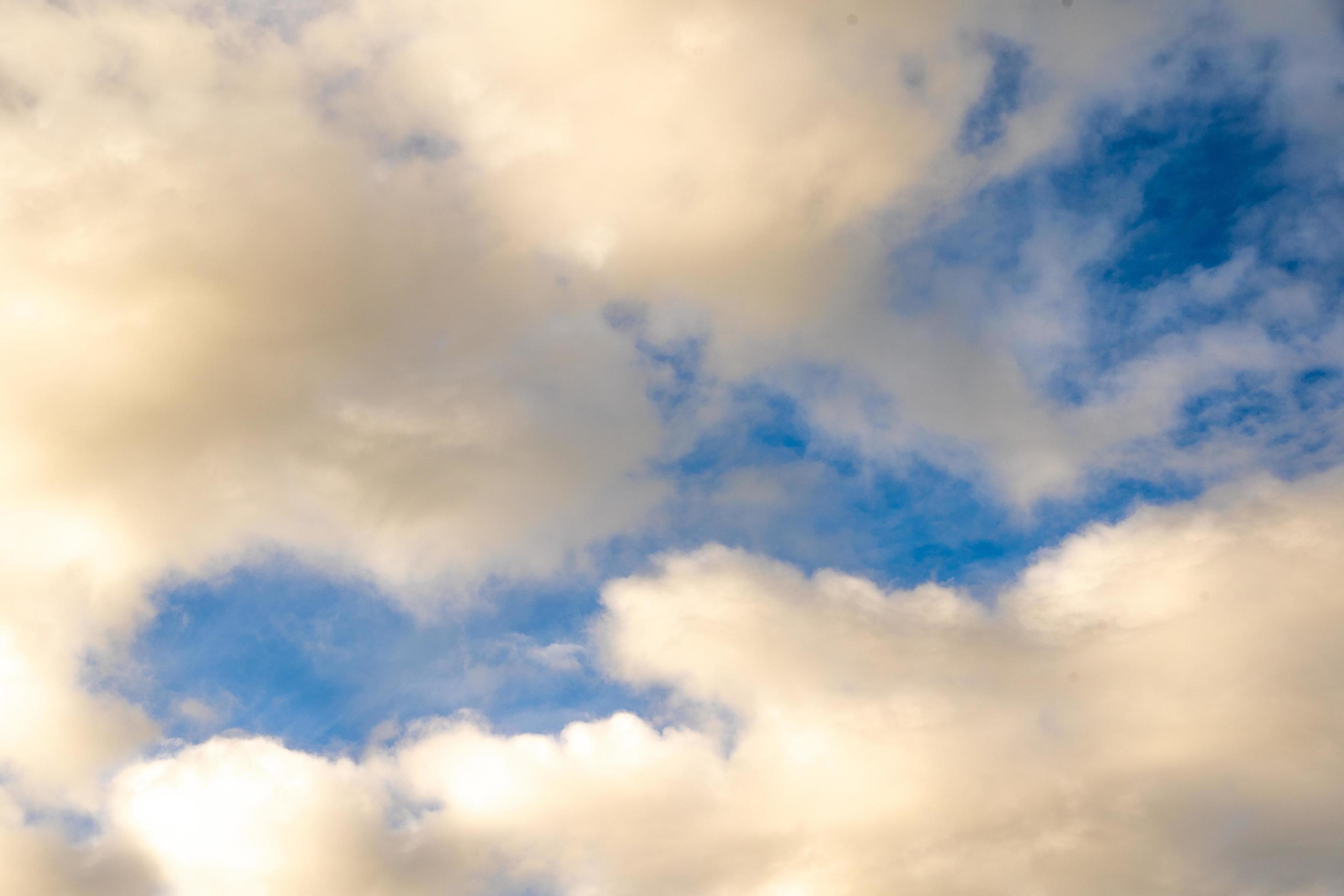 clouds and blue sunny sky, white clouds over blue sky, Aerial view, nature blue sky white cleat weather. Stock Free