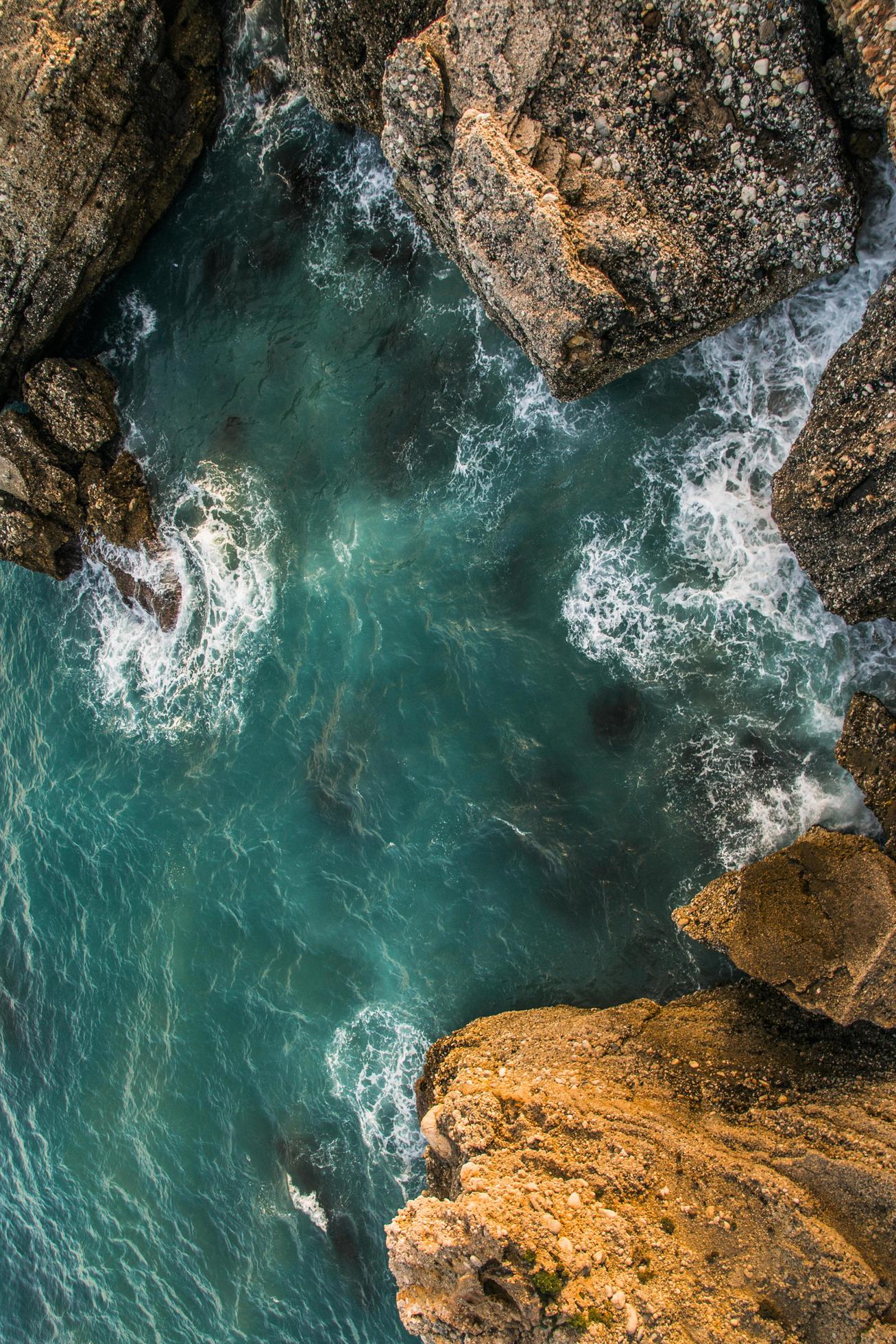 Aerial view of ocean Stock Free