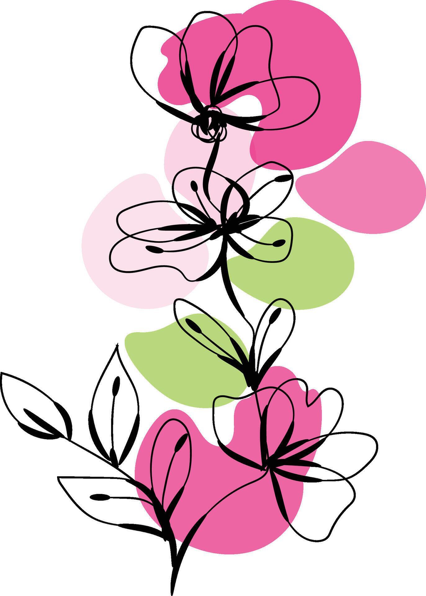 Monochromatic spring flowers collection Stock Free