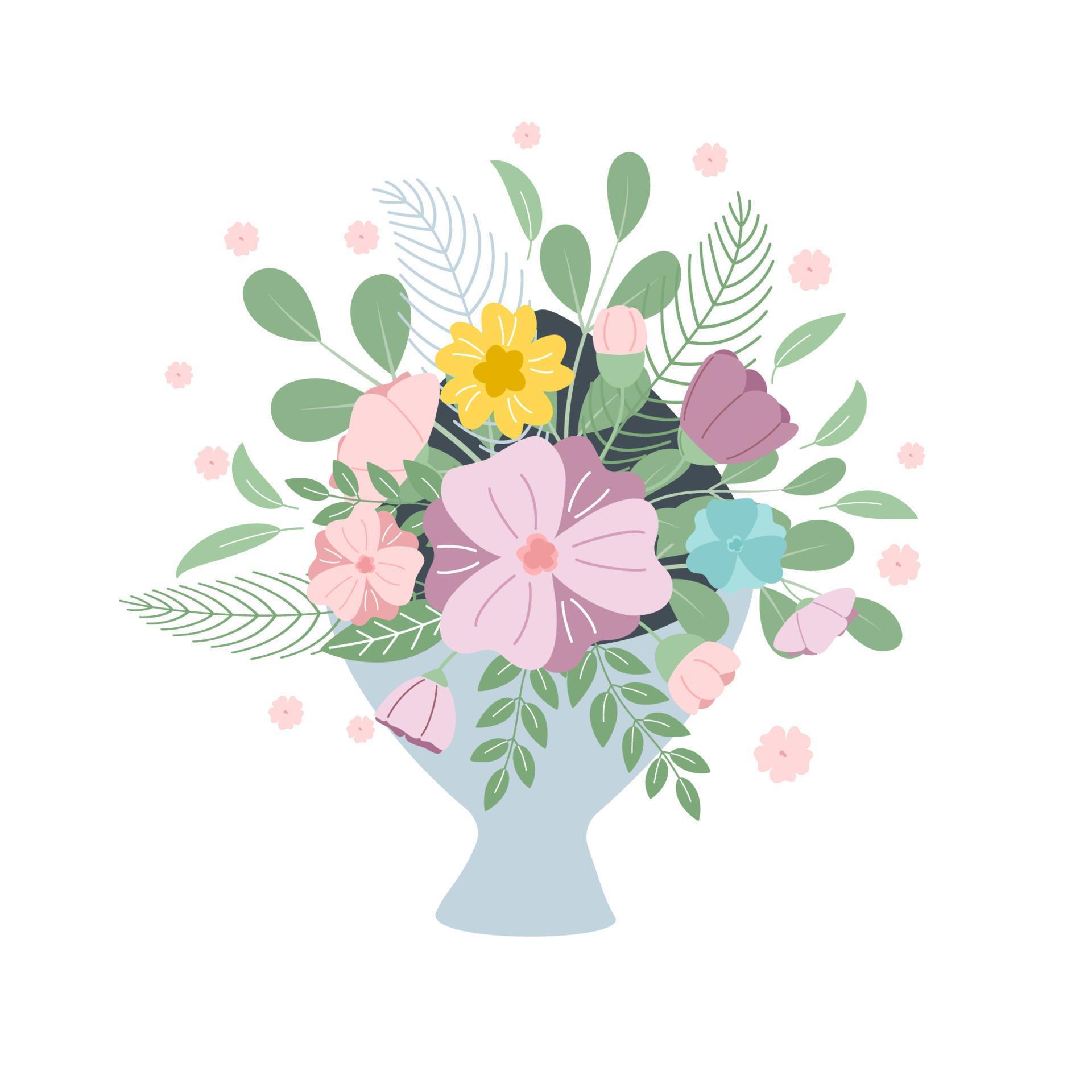 Bouquet of flowers. Gift concept, spring, joy.Vector illustration for your design. Stock Free