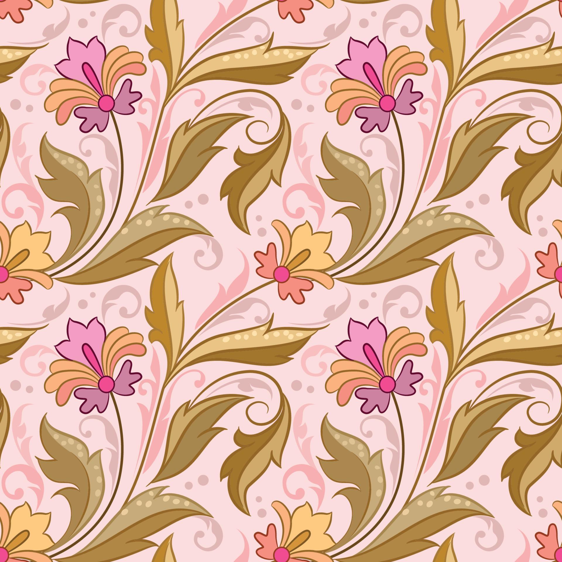 Elegance seamless pattern with flowers and leaf Stock Free