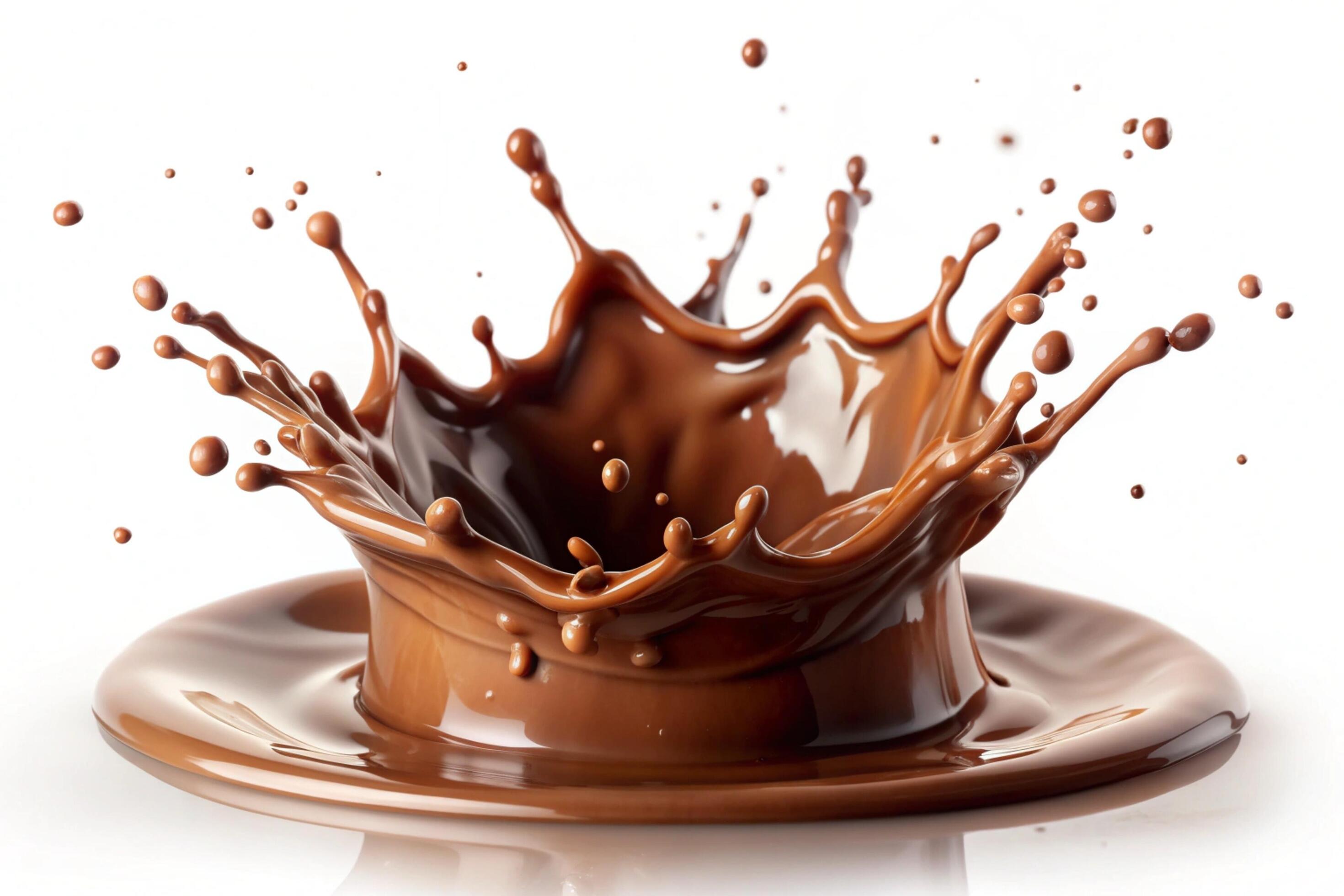 Chocolate splashes on white background Stock Free