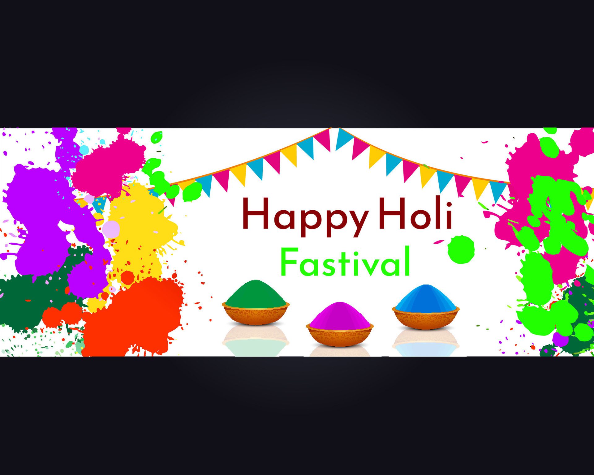 Happy Holi indian Hindu traditional festival banner template Free Vector Free Vector