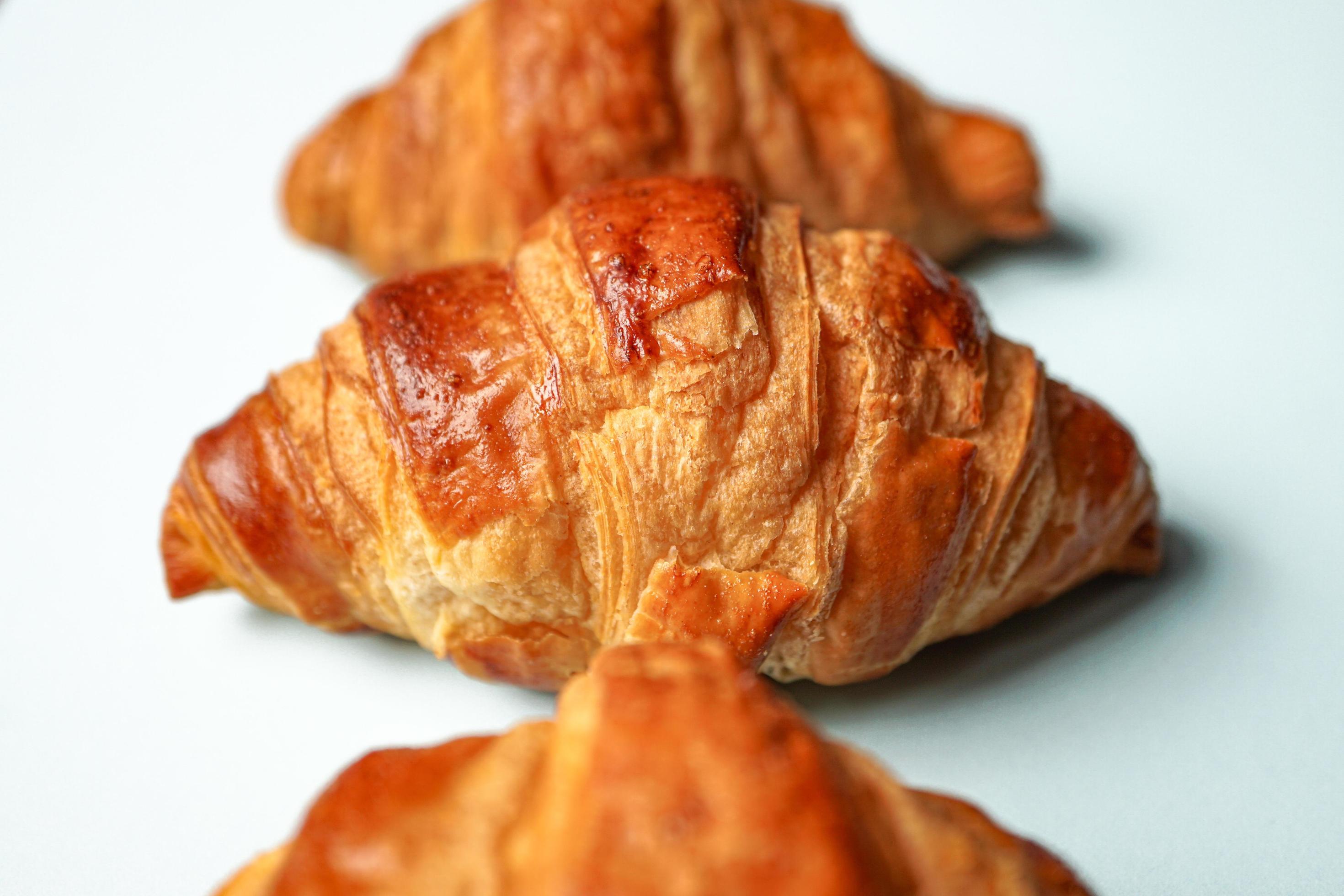 tasty croissant for breakfast, french food Stock Free